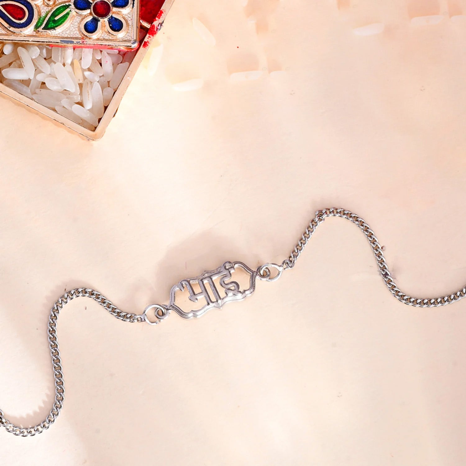 trueBrowns Sterling Silver Bhai Inscribed Rakhi