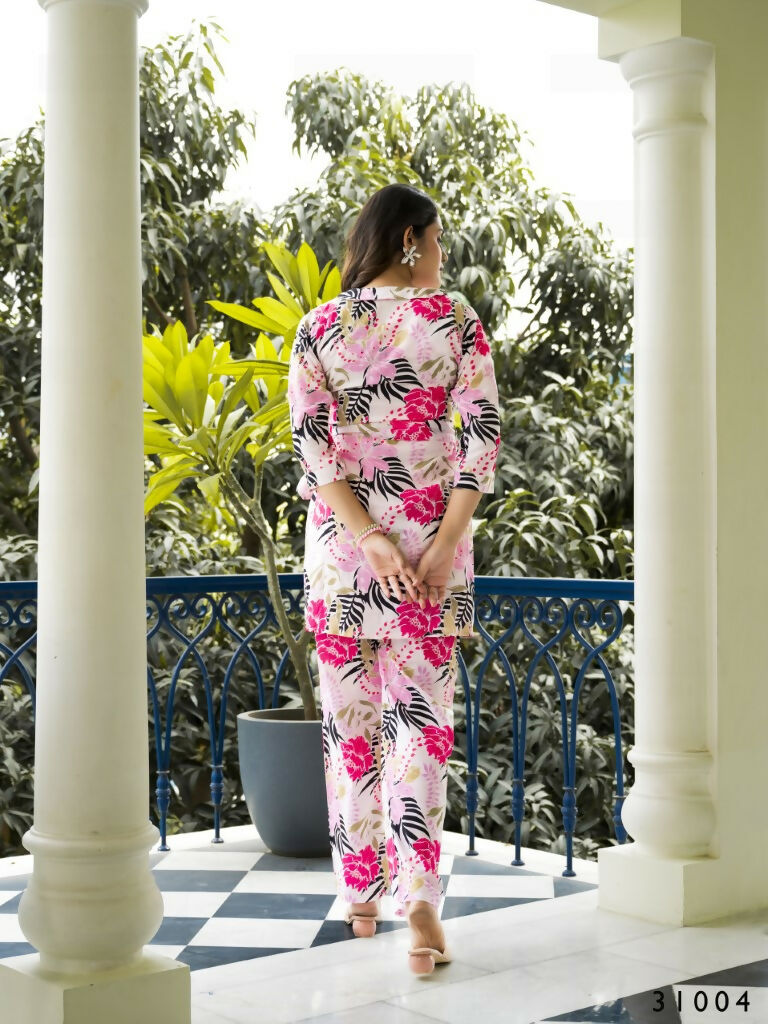 Casual Fashionable Multi Muslin Cotton co-ord set - Manya