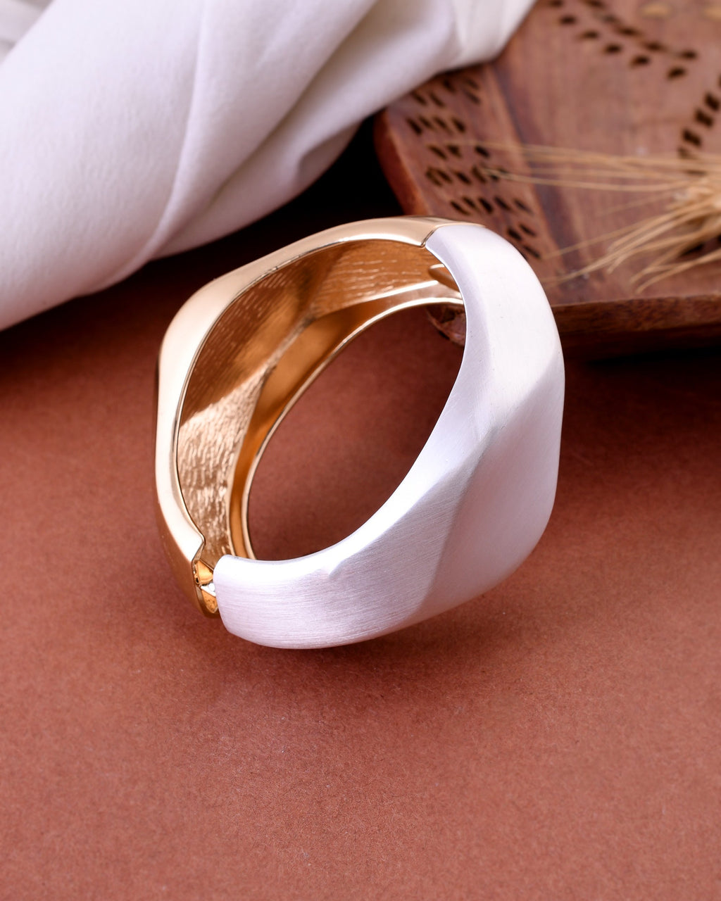 VOJ Women Stainless Steel Gold And Silver Plated Bracelet