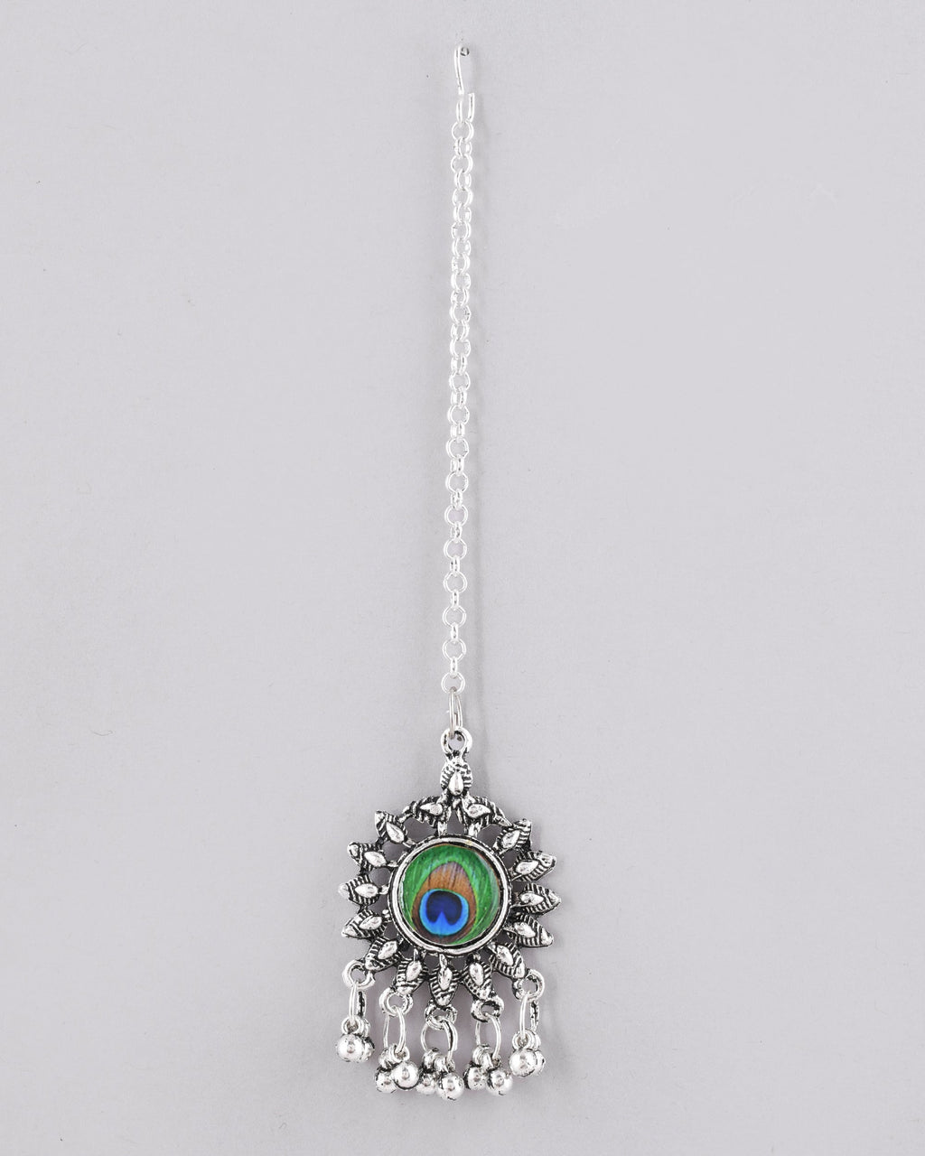 VOJ Women Silver Plated Maang Tikka