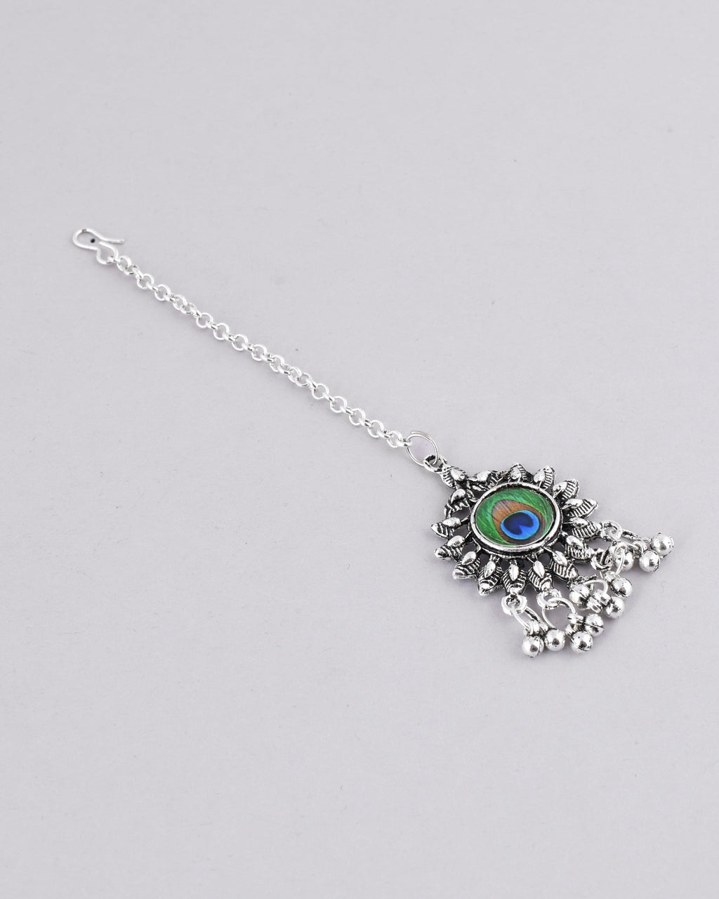 VOJ Women Silver Plated Maang Tikka