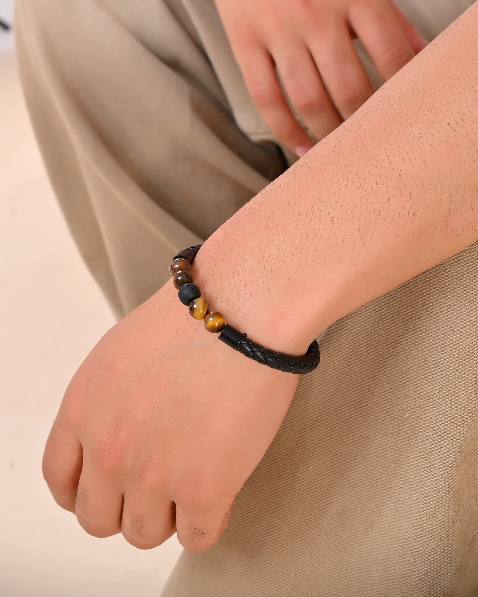 VOJ Men Leather Cuff Bracelet