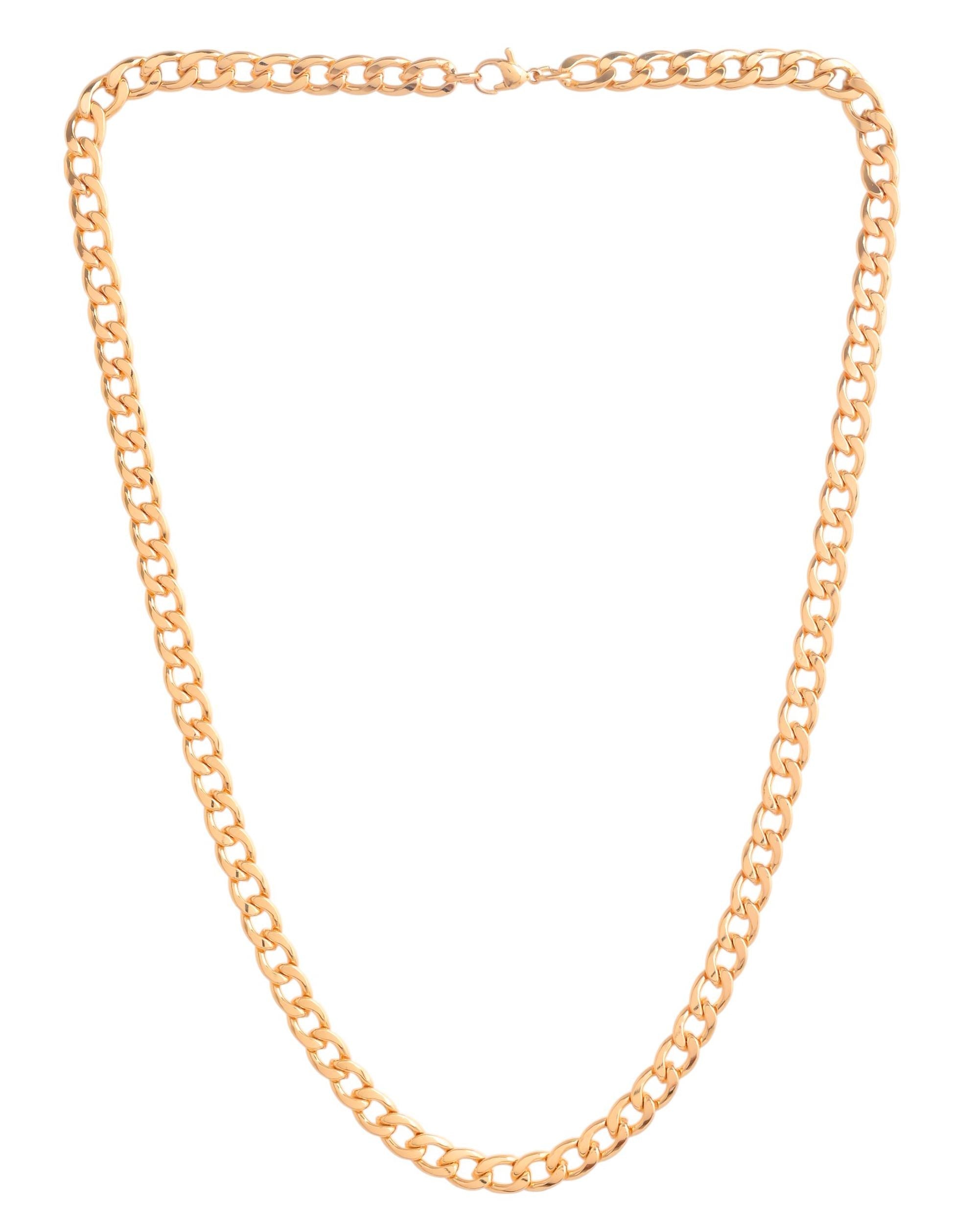 VOJ Gold Polished Stainless Steel Classic Linked Chain For Men