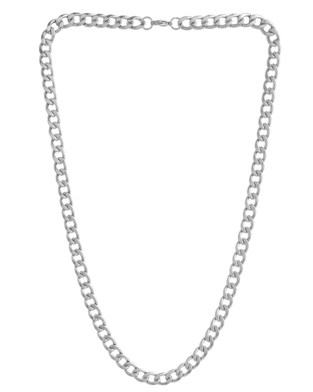 VOJ Silver Plated Stainless Steel Classic Linked Chain For Men