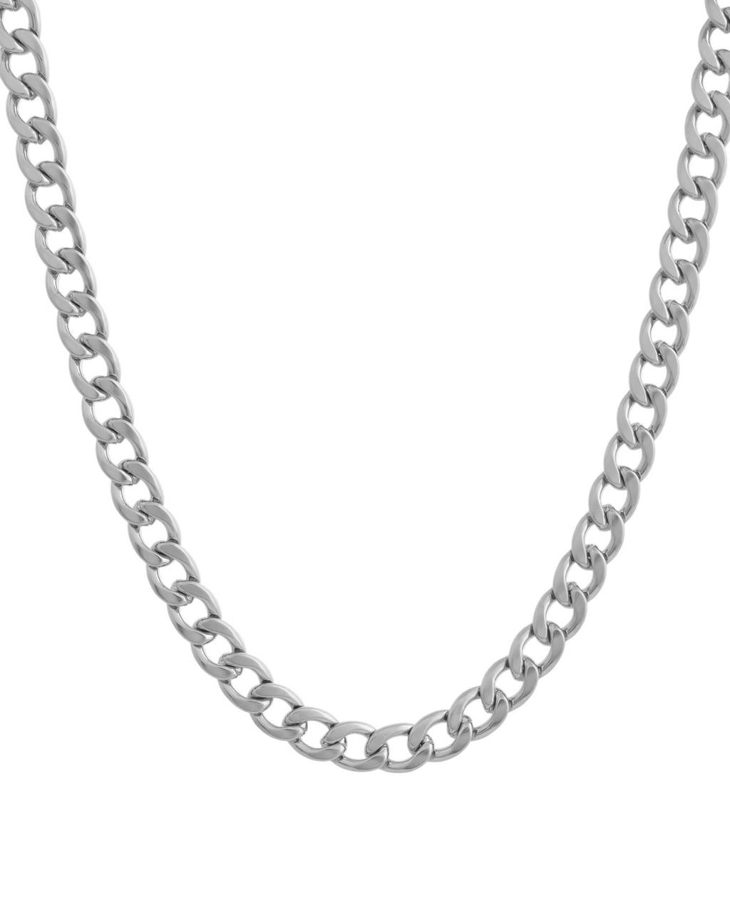 VOJ Silver Plated Stainless Steel Classic Linked Chain For Men