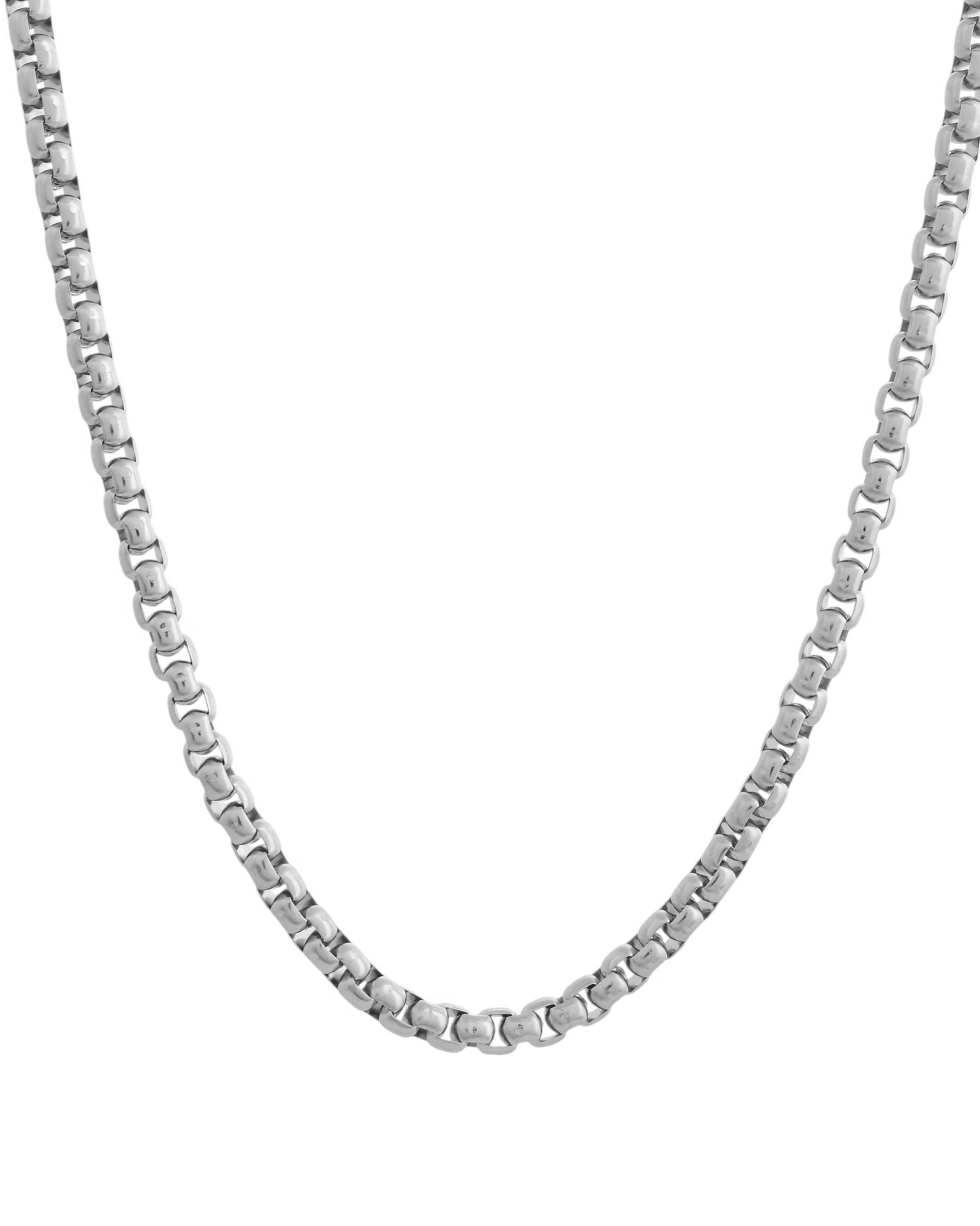 VOJ Men Stainless Steel Silver-Plated Minimal Chain