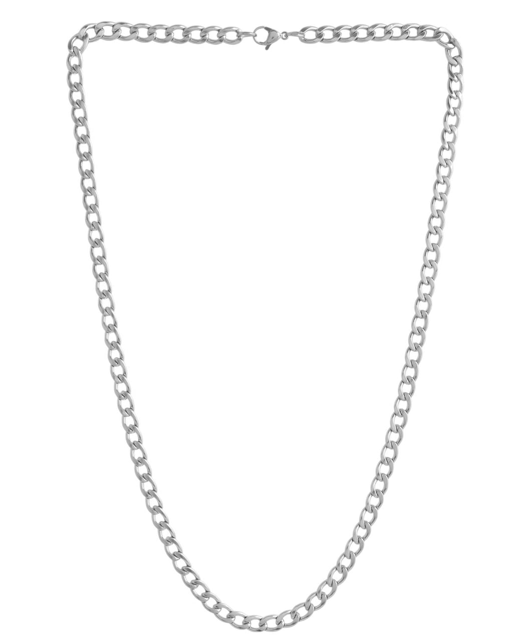 VOJ Silver Plated Stainless Steel Thick Linked Chain For Men