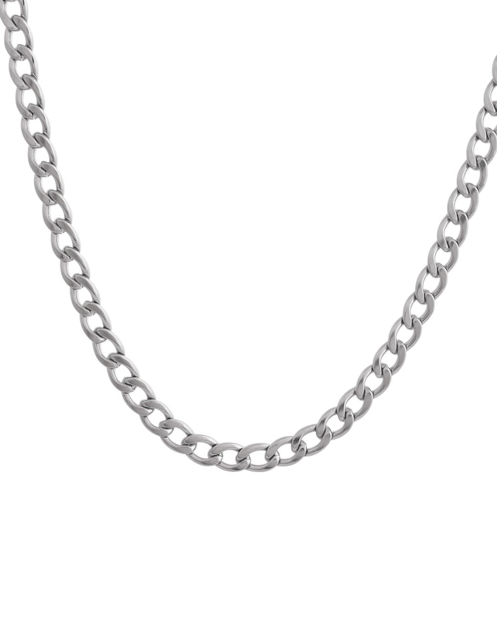 VOJ Silver Plated Stainless Steel Thick Linked Chain For Men