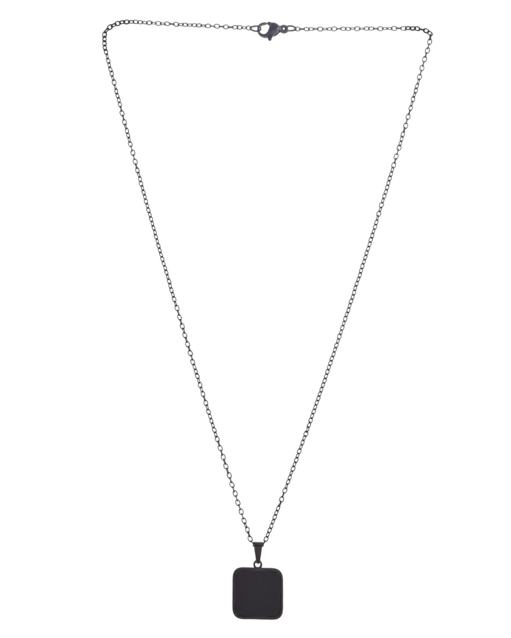 VOJ Men's Stainless Steel Chain With Square Shaped Pendant