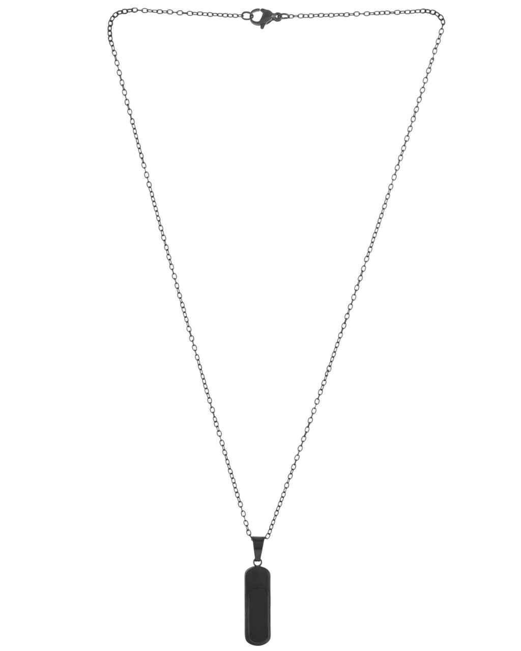 VOJ Men Stainless Steel Chain With Slab Pendant