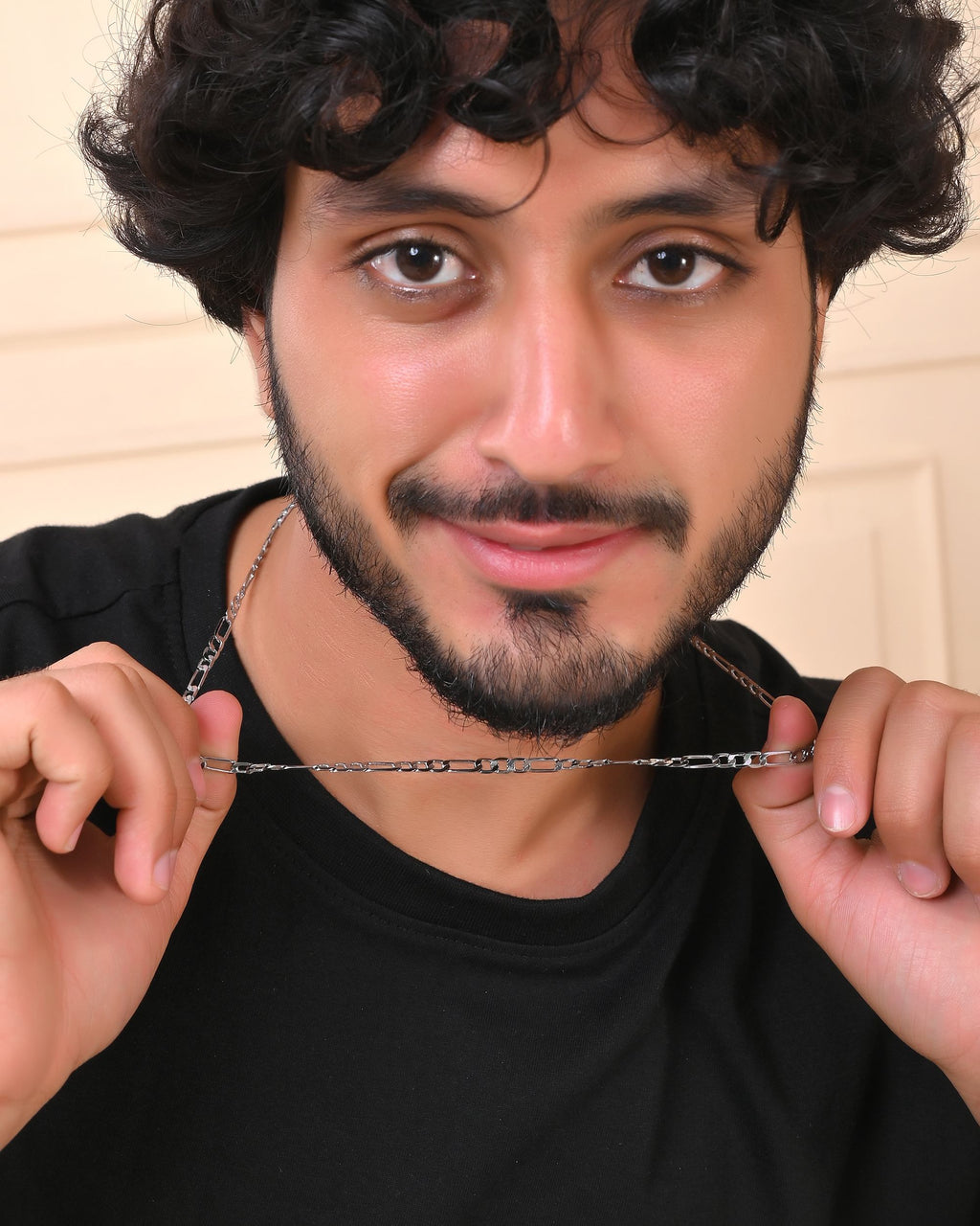VOJ Men's Silver Plated Linked Chain
