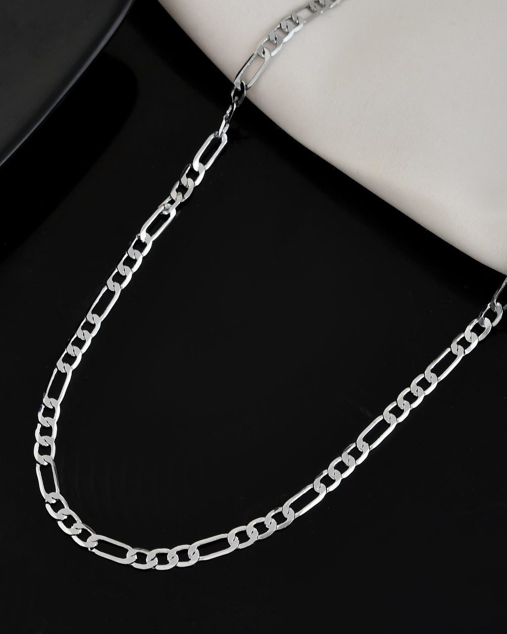VOJ Men's Silver Plated Linked Chain