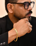 VOJ Gold Polished Designer Handcrafted Bracelet