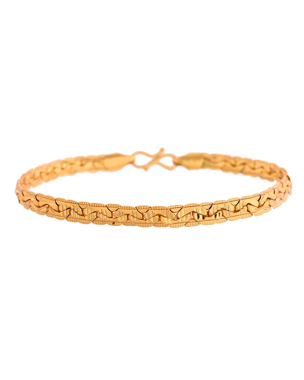 VOJ Gold Polished Designer Handcrafted Bracelet