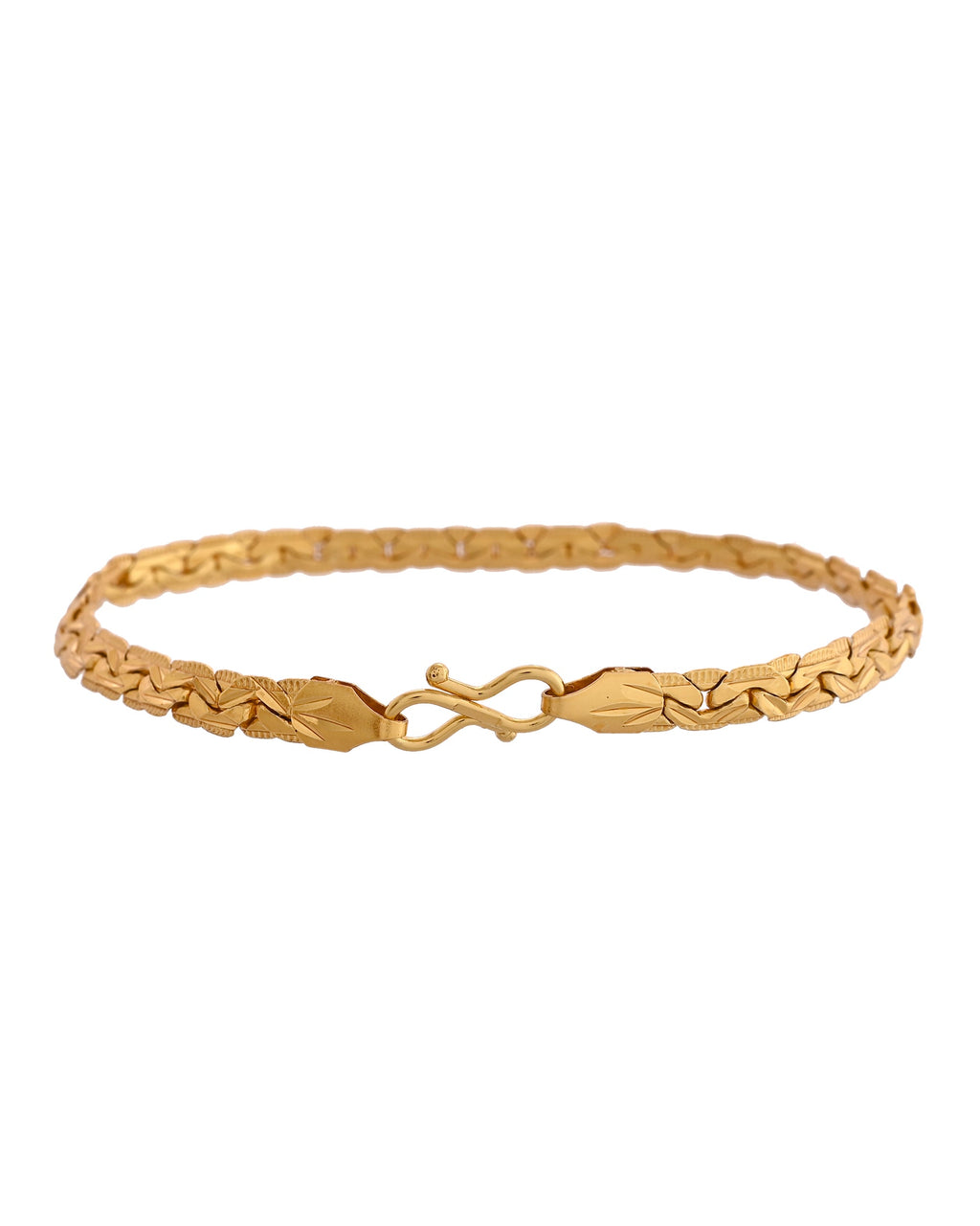 VOJ Gold Polished Designer Handcrafted Bracelet