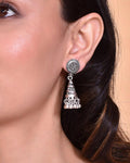 VOJ Oxidised Silver Plated Contemporary Jhumka