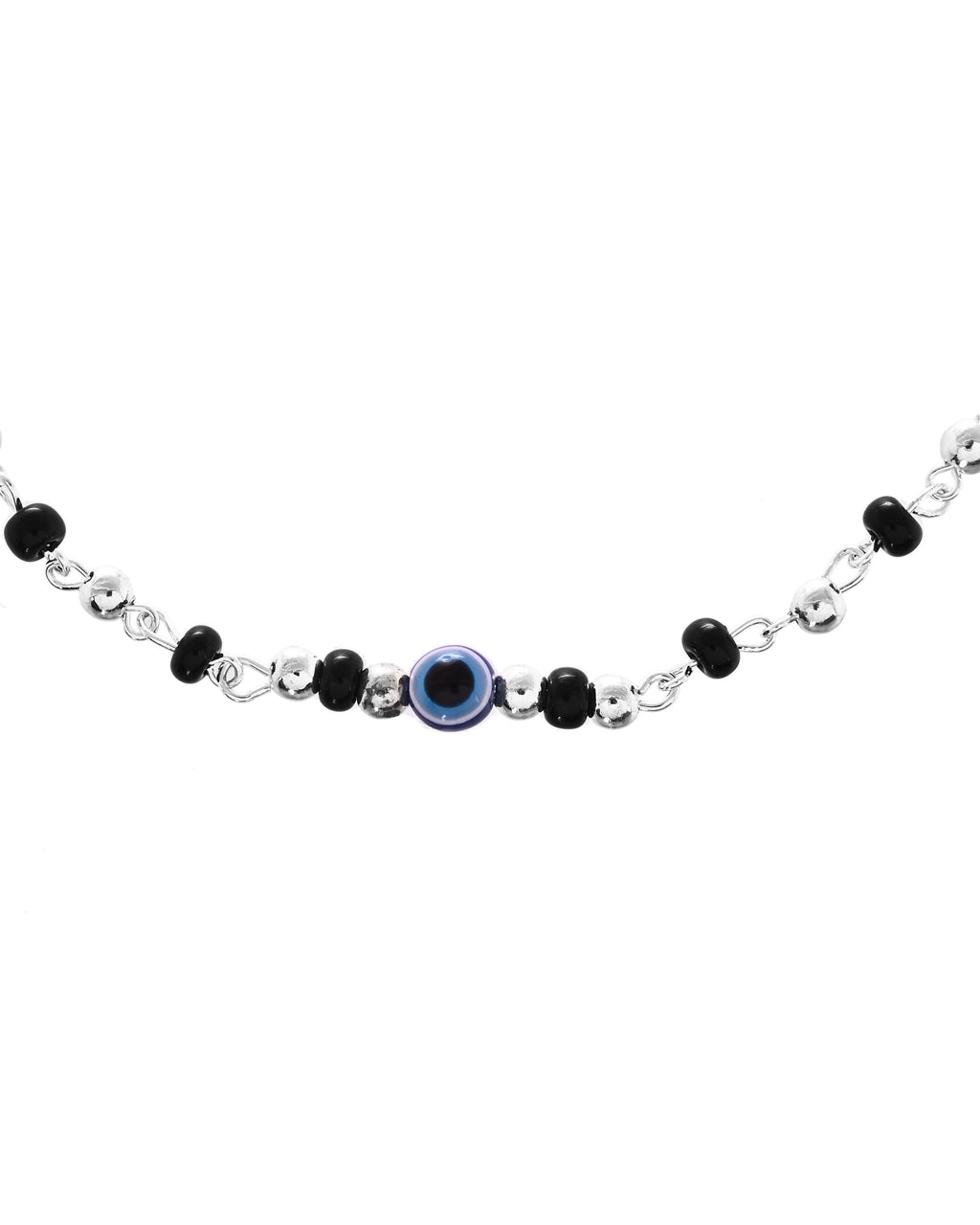 VOJ Set of 2 Stainless Steel Evil Eye Anklet