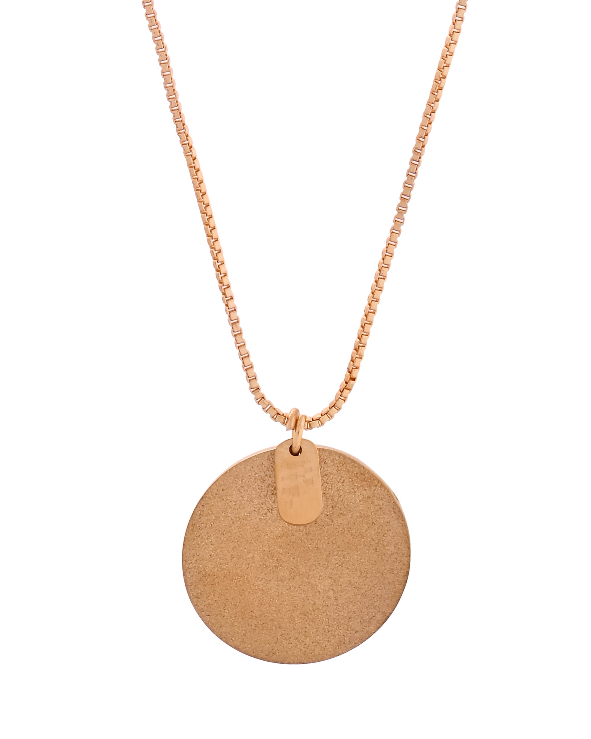 VOJ Gold Polished Chain With Circular Pendant