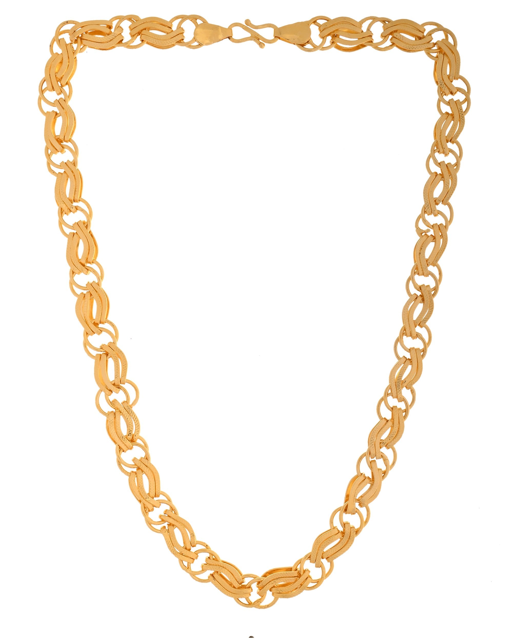 VOJ Gold Polished Stylish Stainless Steel Chain For Men
