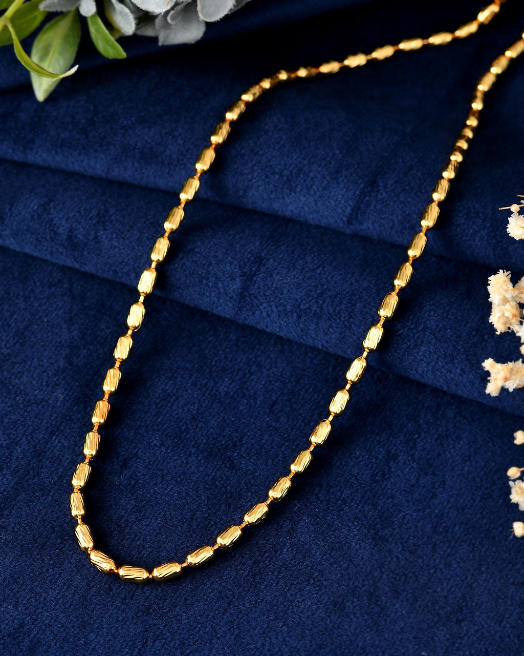 VOJ Gold Polished Designer Stainless Steel Chain For Men