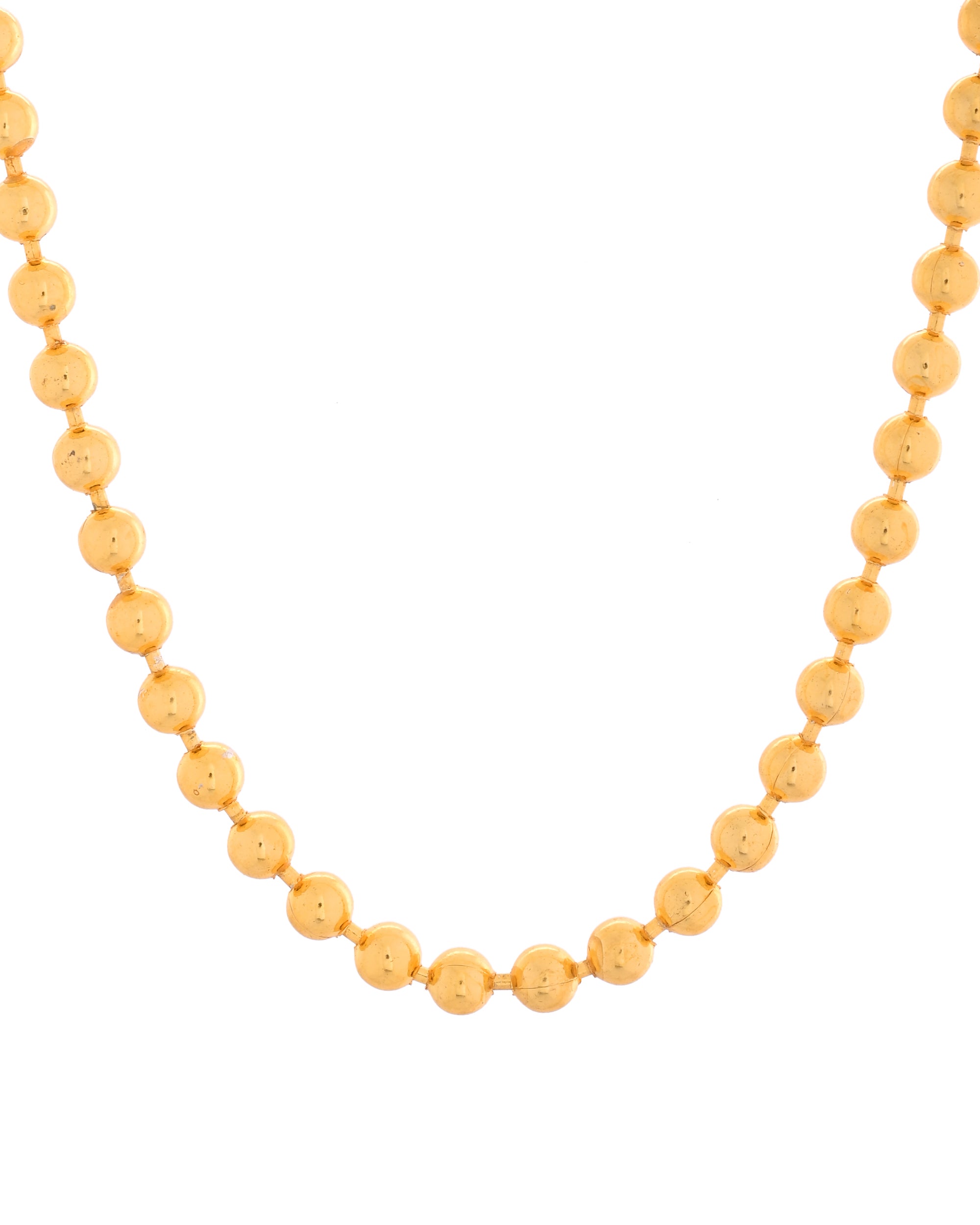 VOJ Gold Polished Ball Shaped Elegant Chain For Men