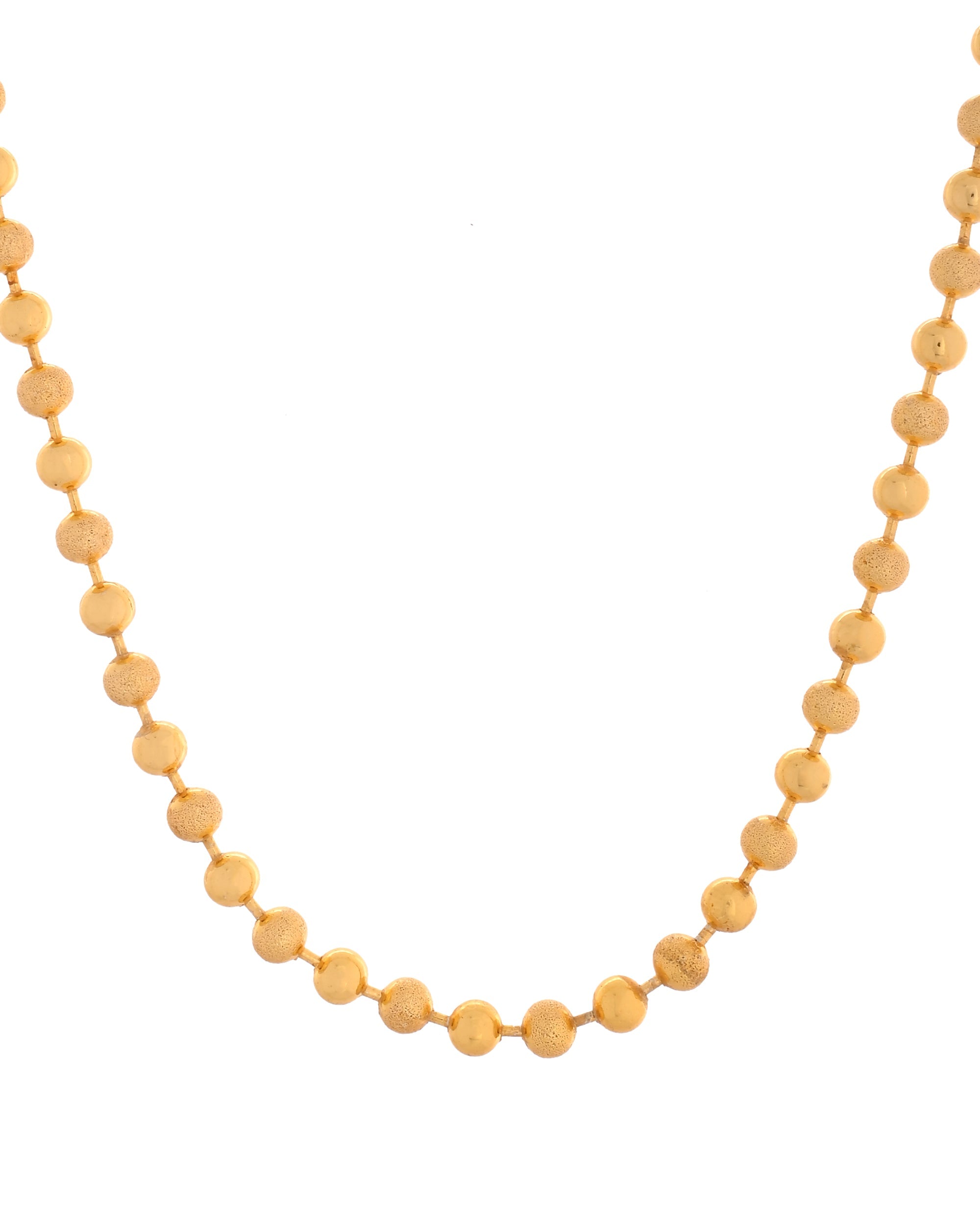 VOJ Men Gold Polished Ball Studded Elegant Chain