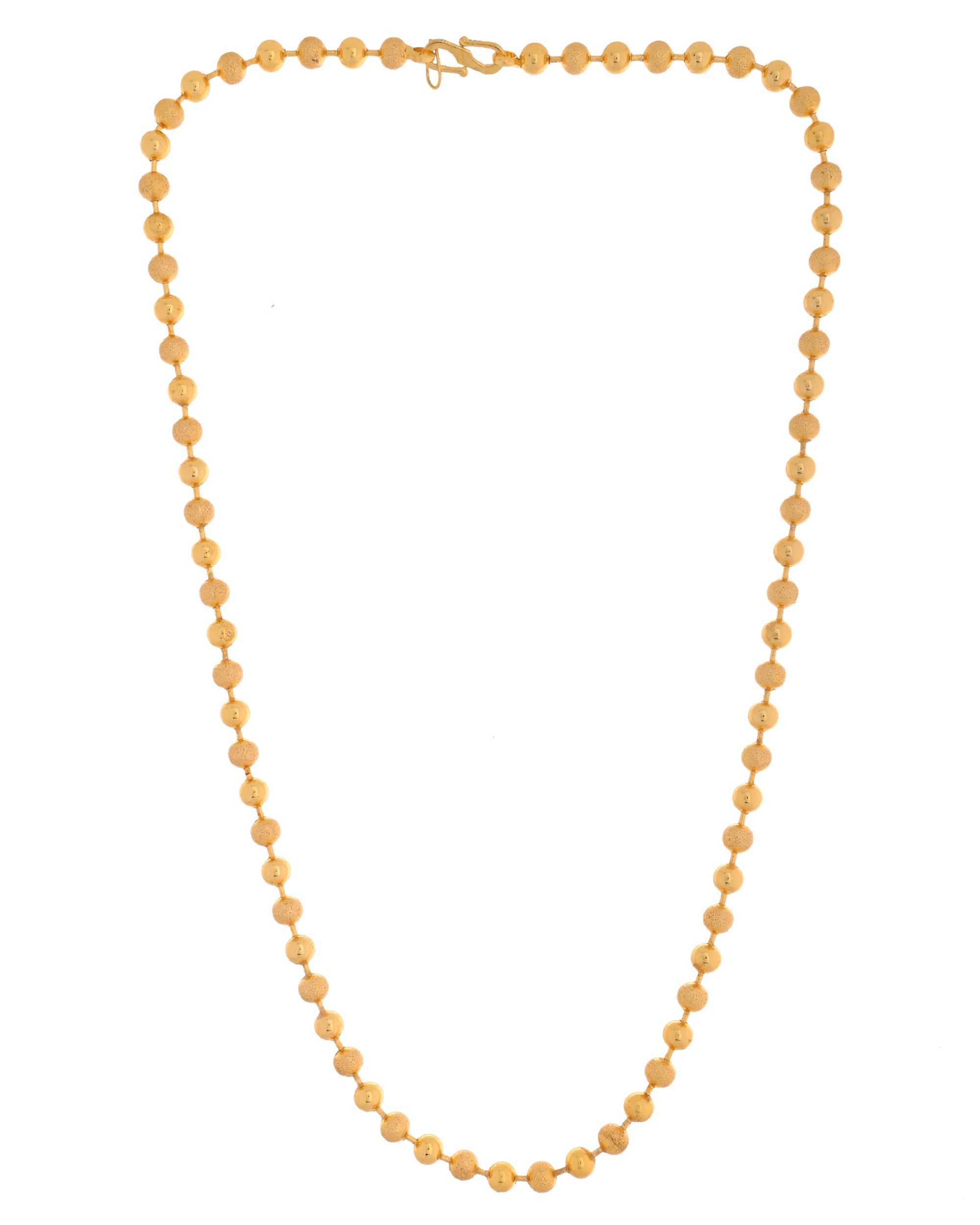 VOJ Men Gold Polished Ball Studded Elegant Chain