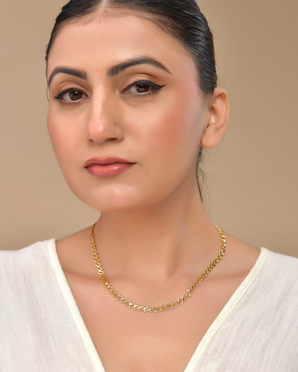 VOJ Gold Polished Designer Stainless Steel Chain For Women