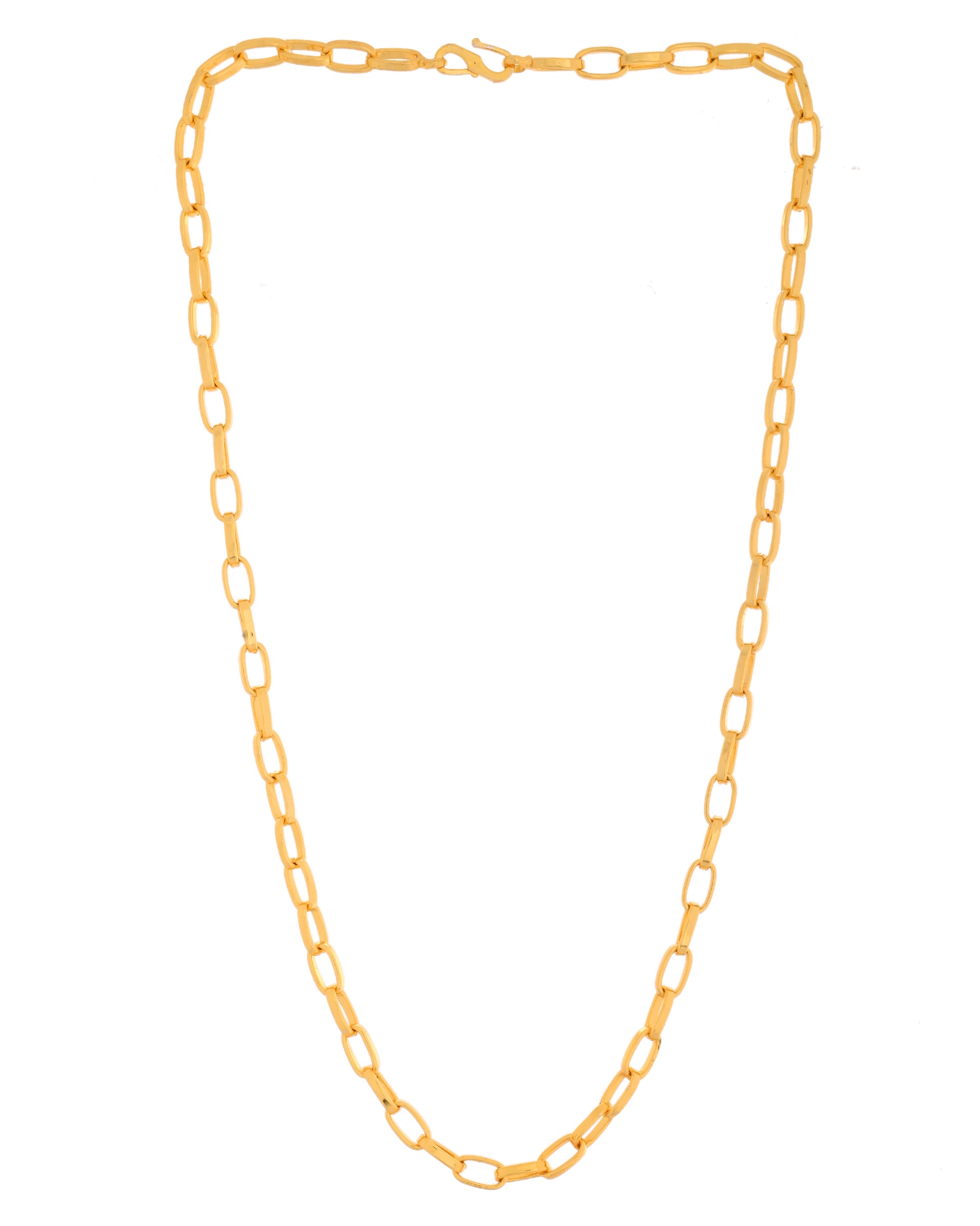 VOJ Gold Polished Stainless Steel Linked Chain For Men