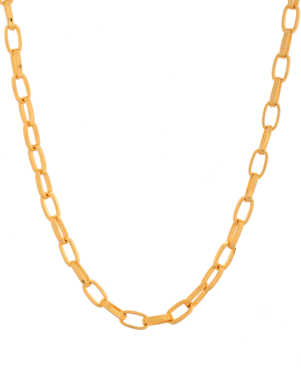 VOJ Gold Polished Stainless Steel Linked Chain For Men