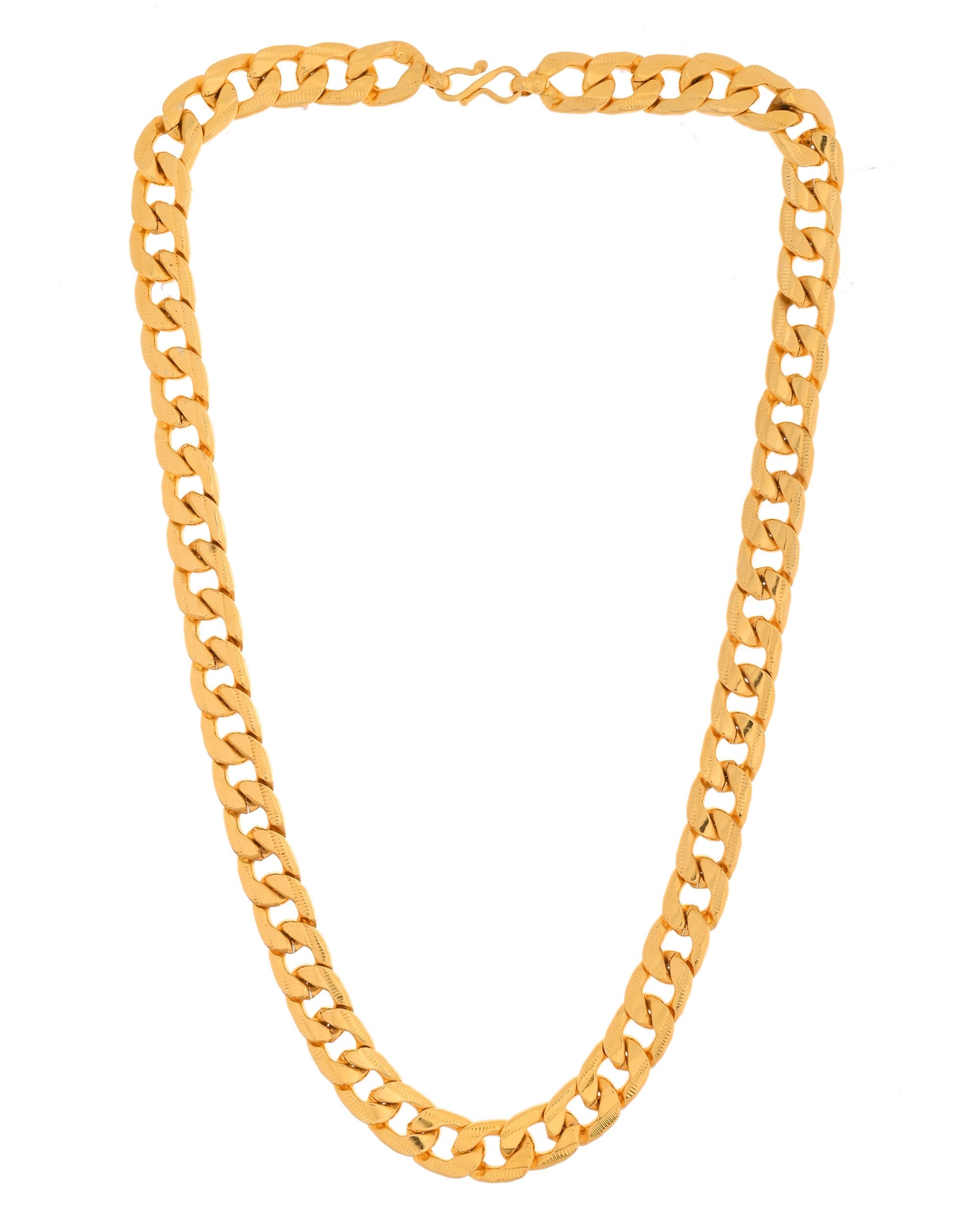 VOJ Gold Polished Stainless Steel Thick Linked Chain