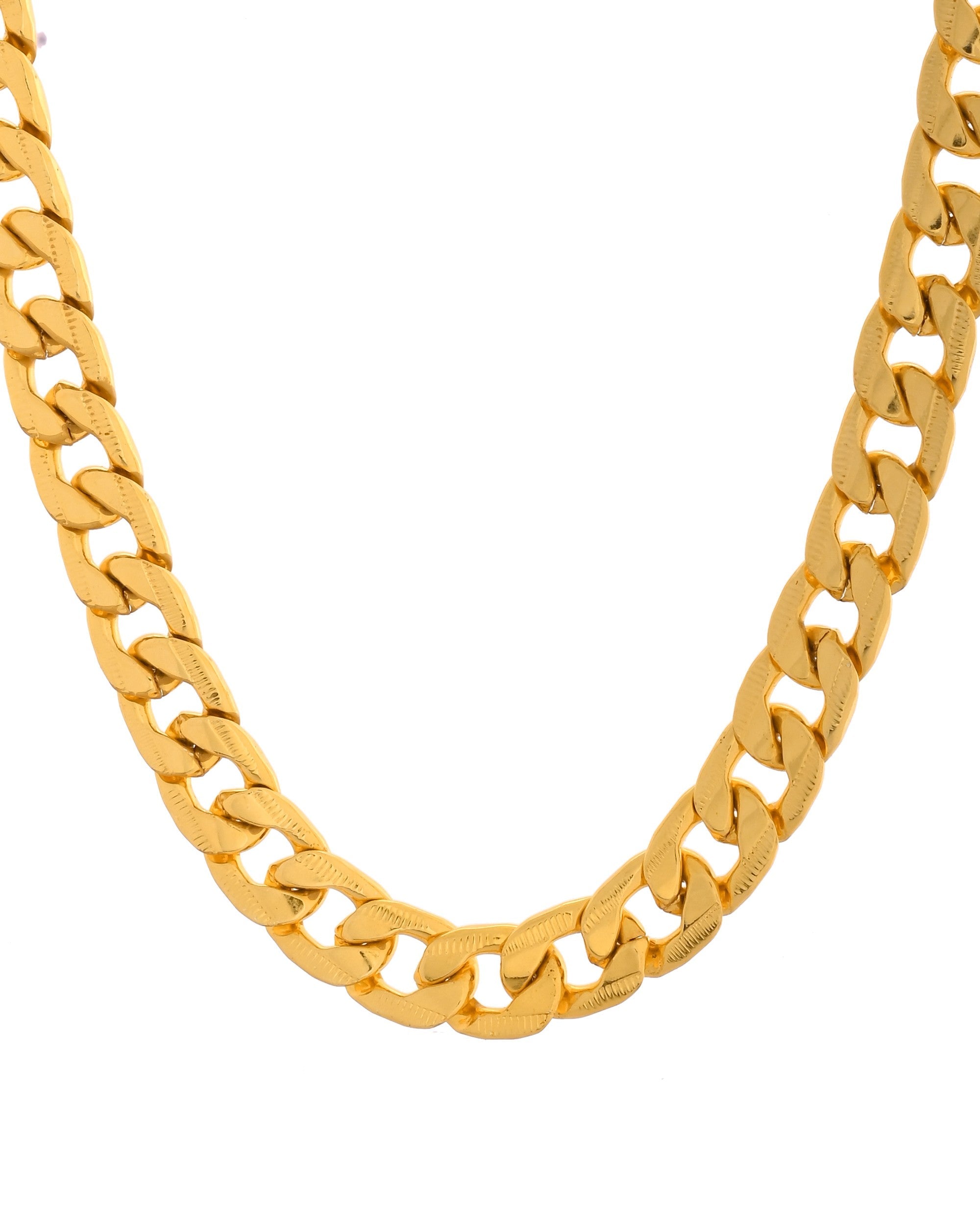 VOJ Gold Polished Stainless Steel Thick Linked Chain