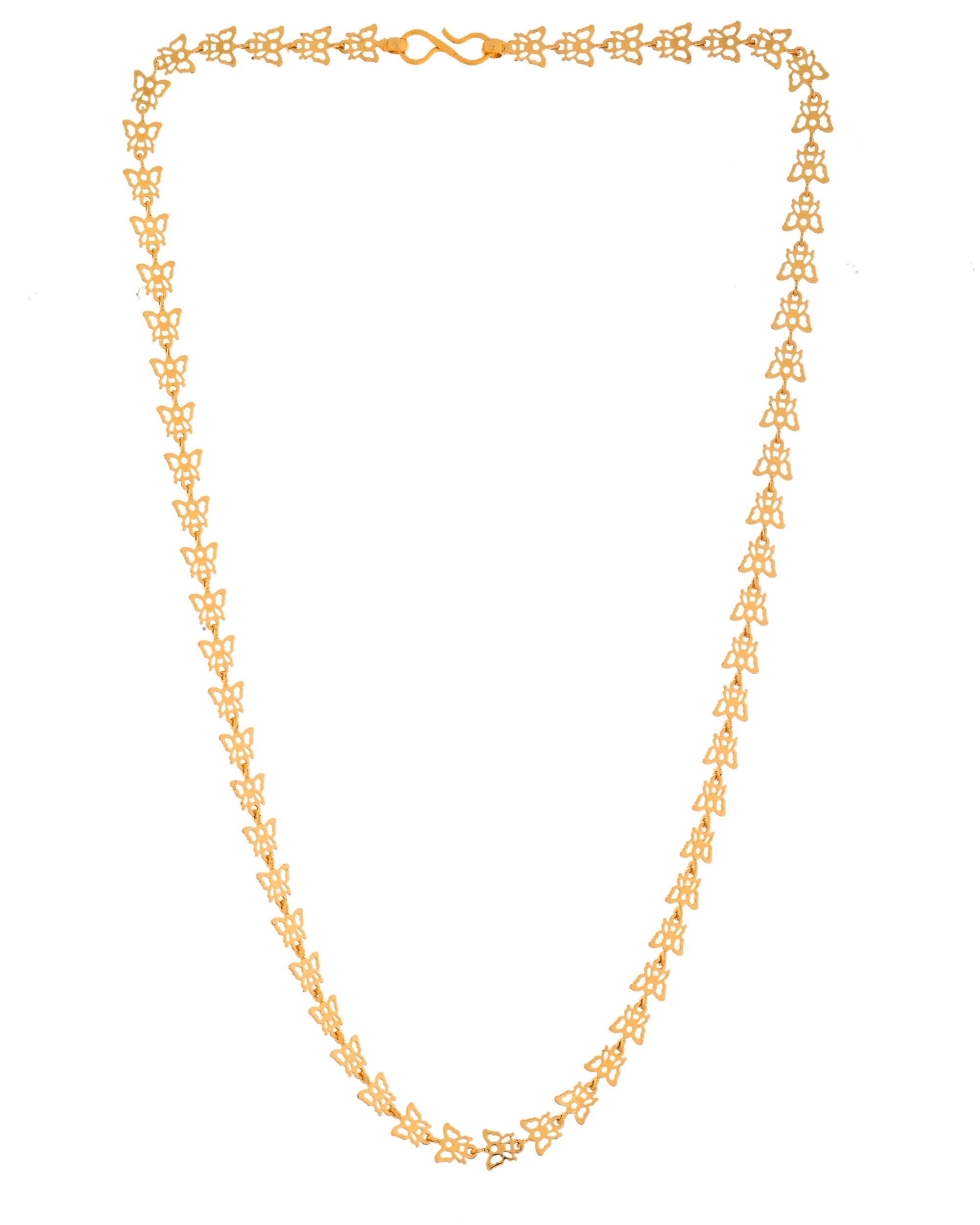 VOJ Gold Polished Stylish Butterfly Shaped Chain