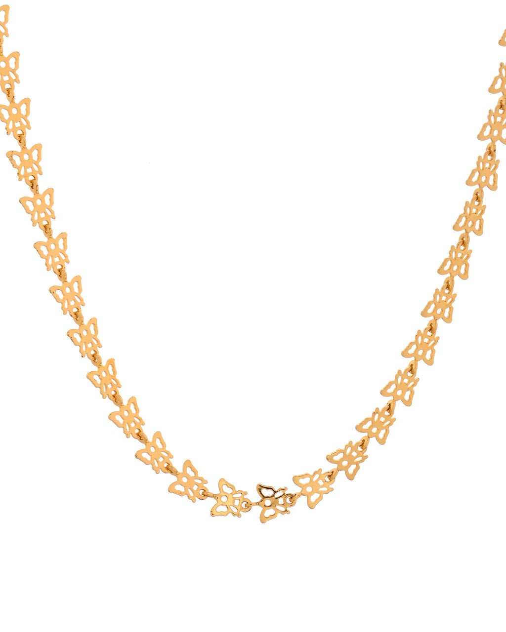 VOJ Gold Polished Stylish Butterfly Shaped Chain