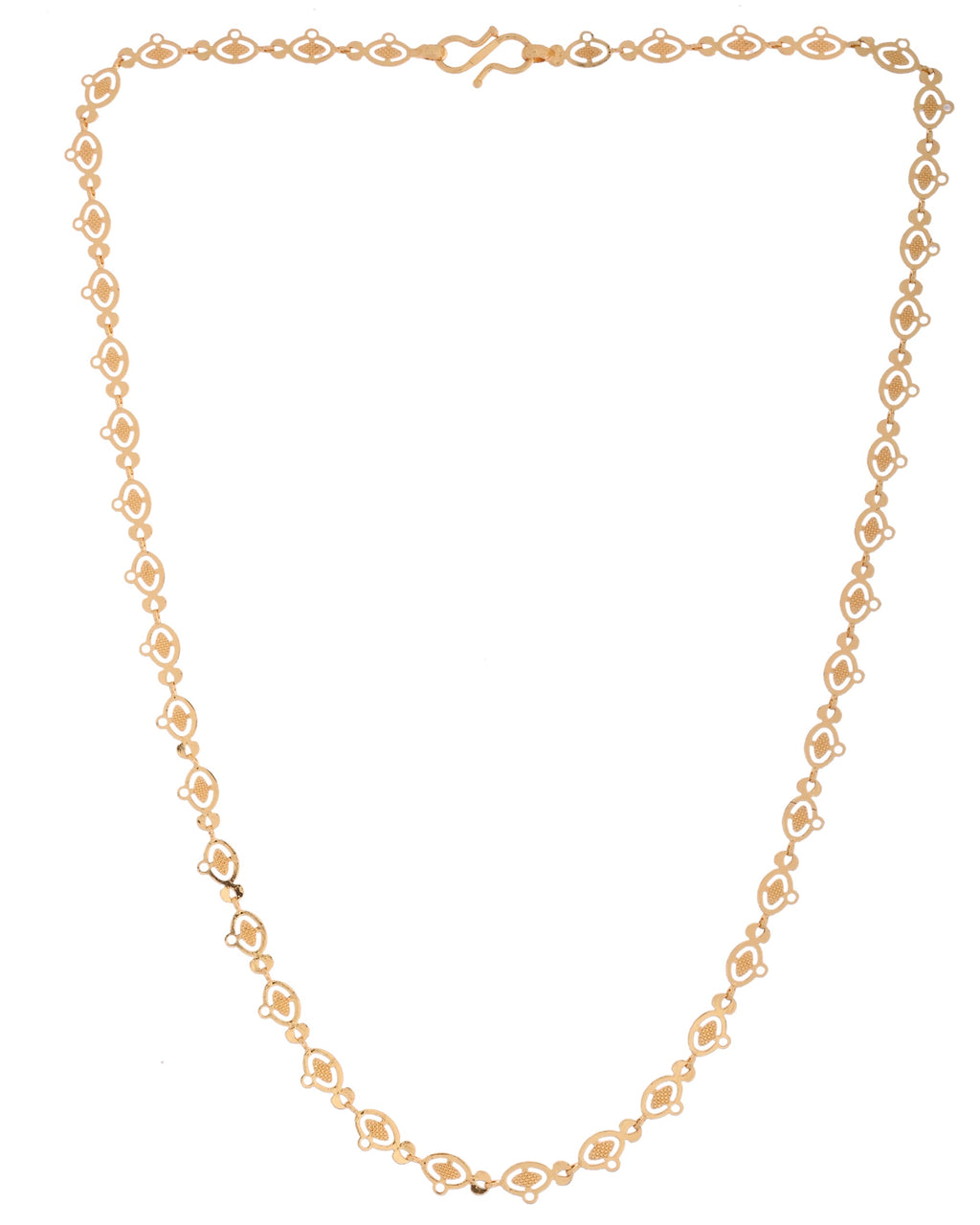 VOJ Gold Polished Oval Shaped Minimal Chain For Women