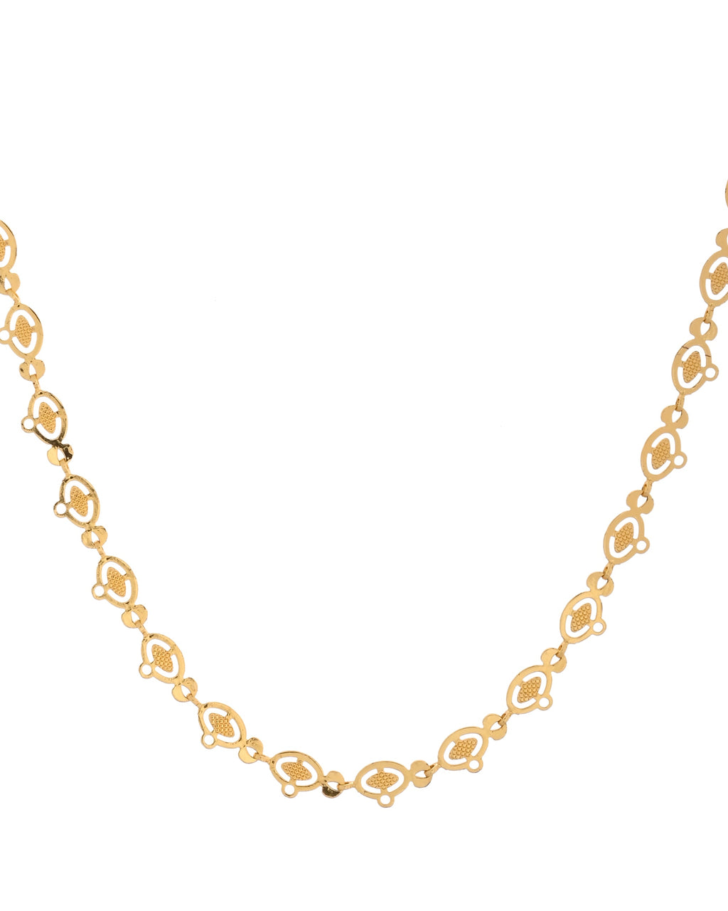 VOJ Gold Polished Oval Shaped Minimal Chain For Women