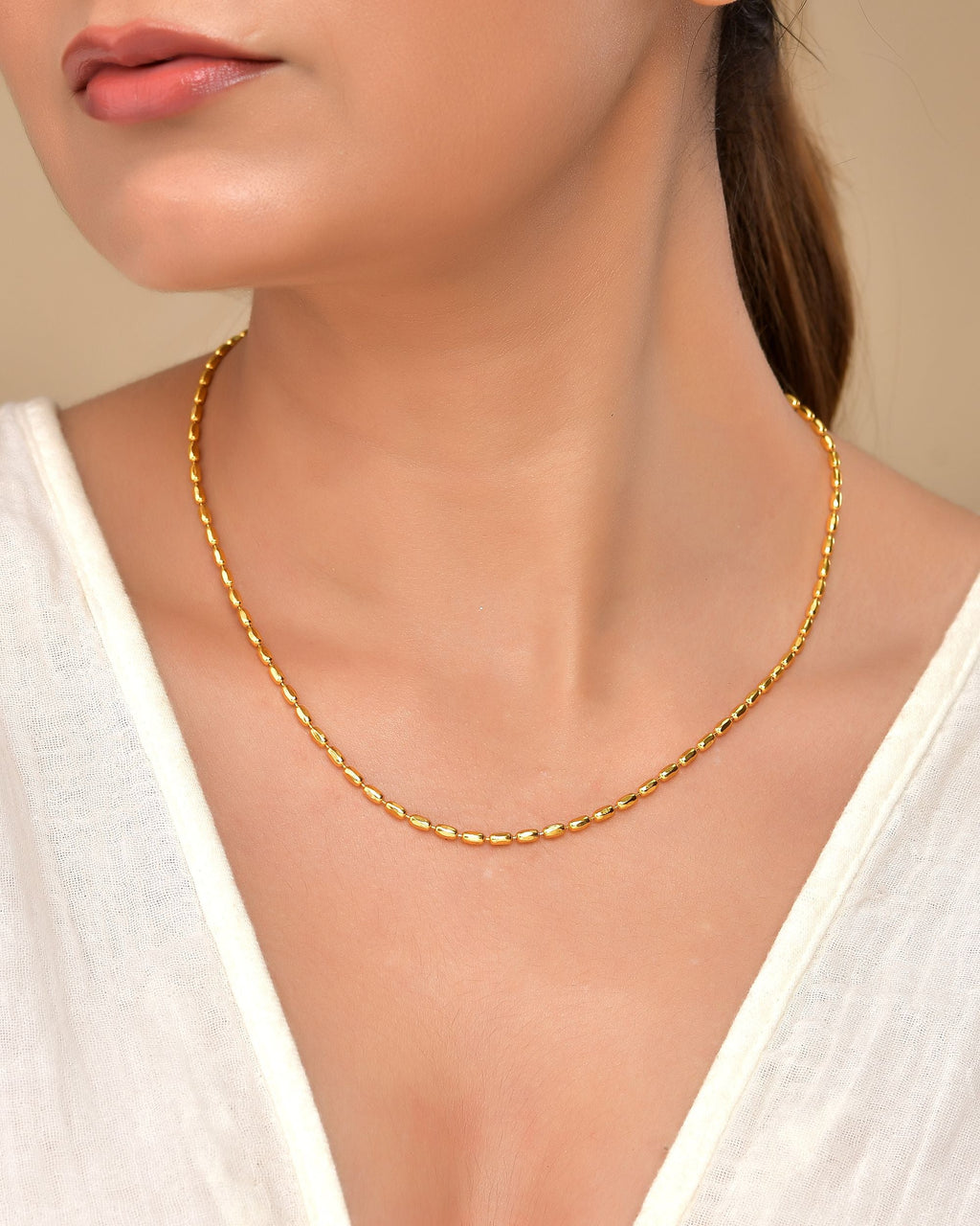 VOJ Gold Polished Stainless Steel Classic Chain
