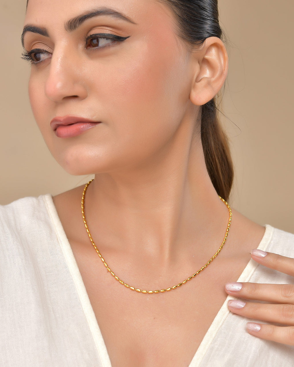 VOJ Gold Polished Stainless Steel Classic Chain