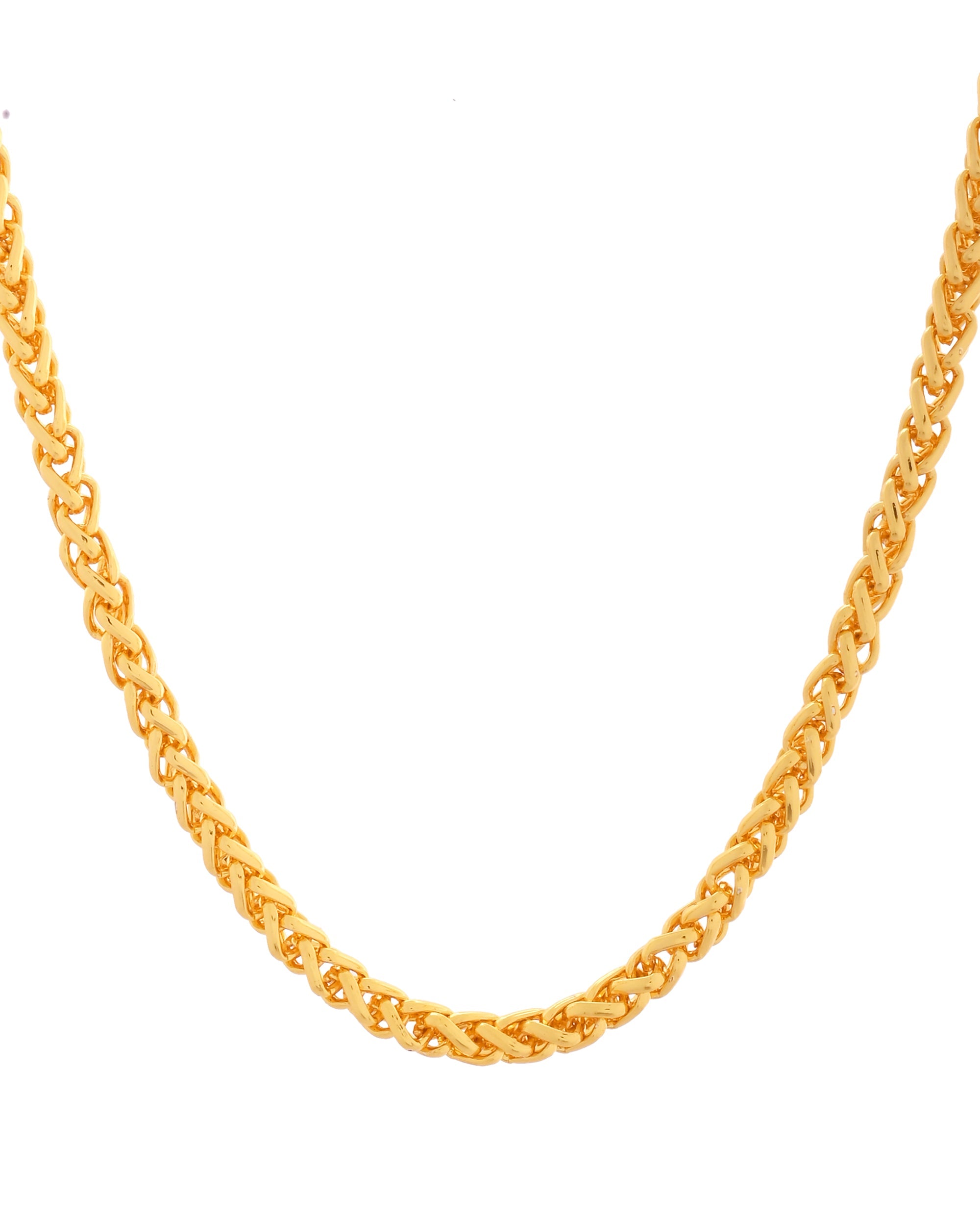 VOJ Men Gold Polished Round Classic Chain