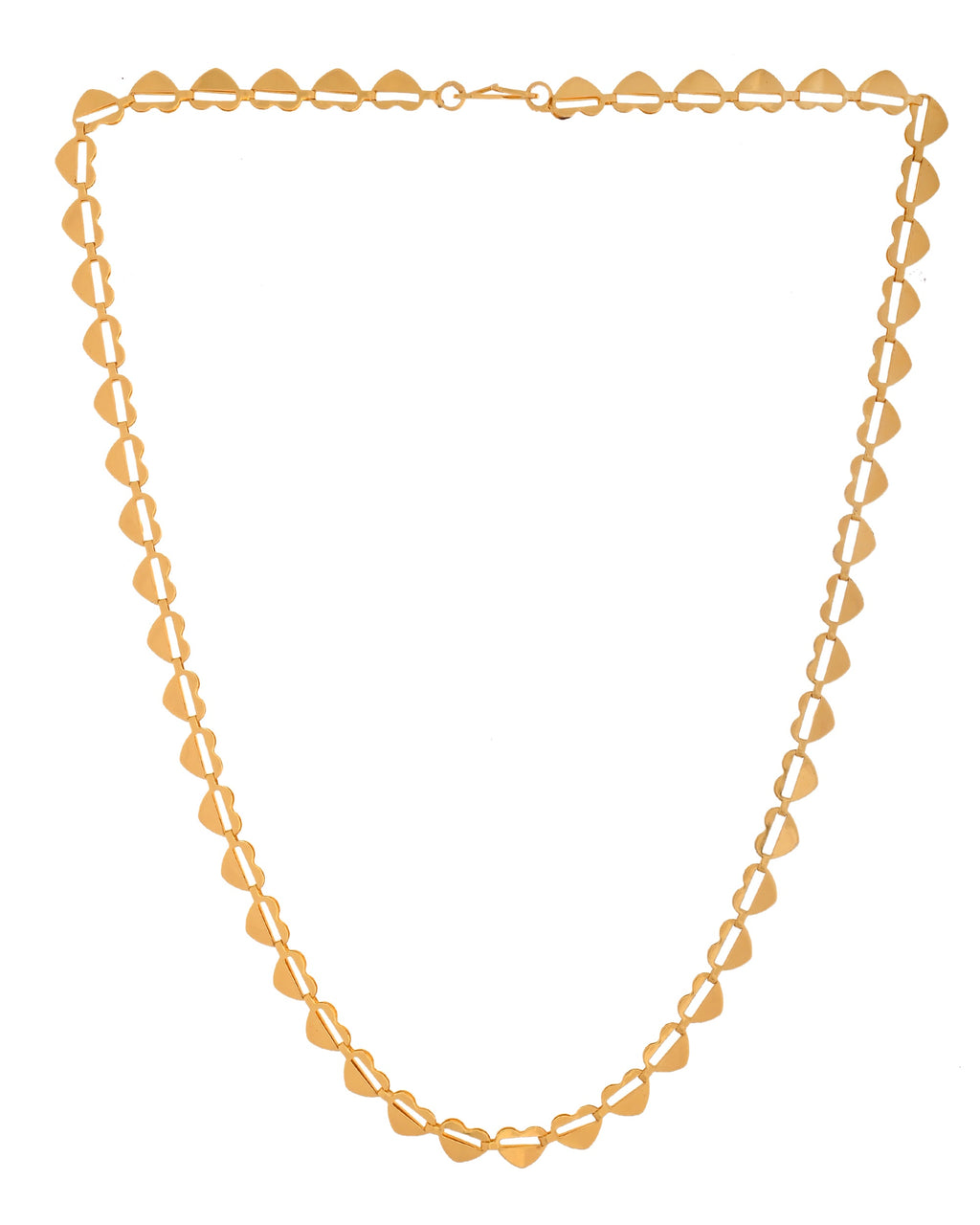 VOJ Heart Shaped Stainless Steel Gold Polished Chain