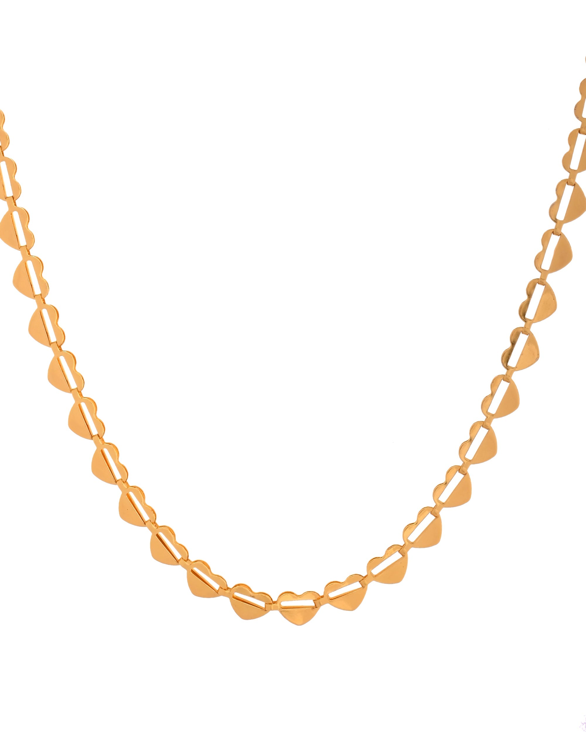 VOJ Heart Shaped Stainless Steel Gold Polished Chain