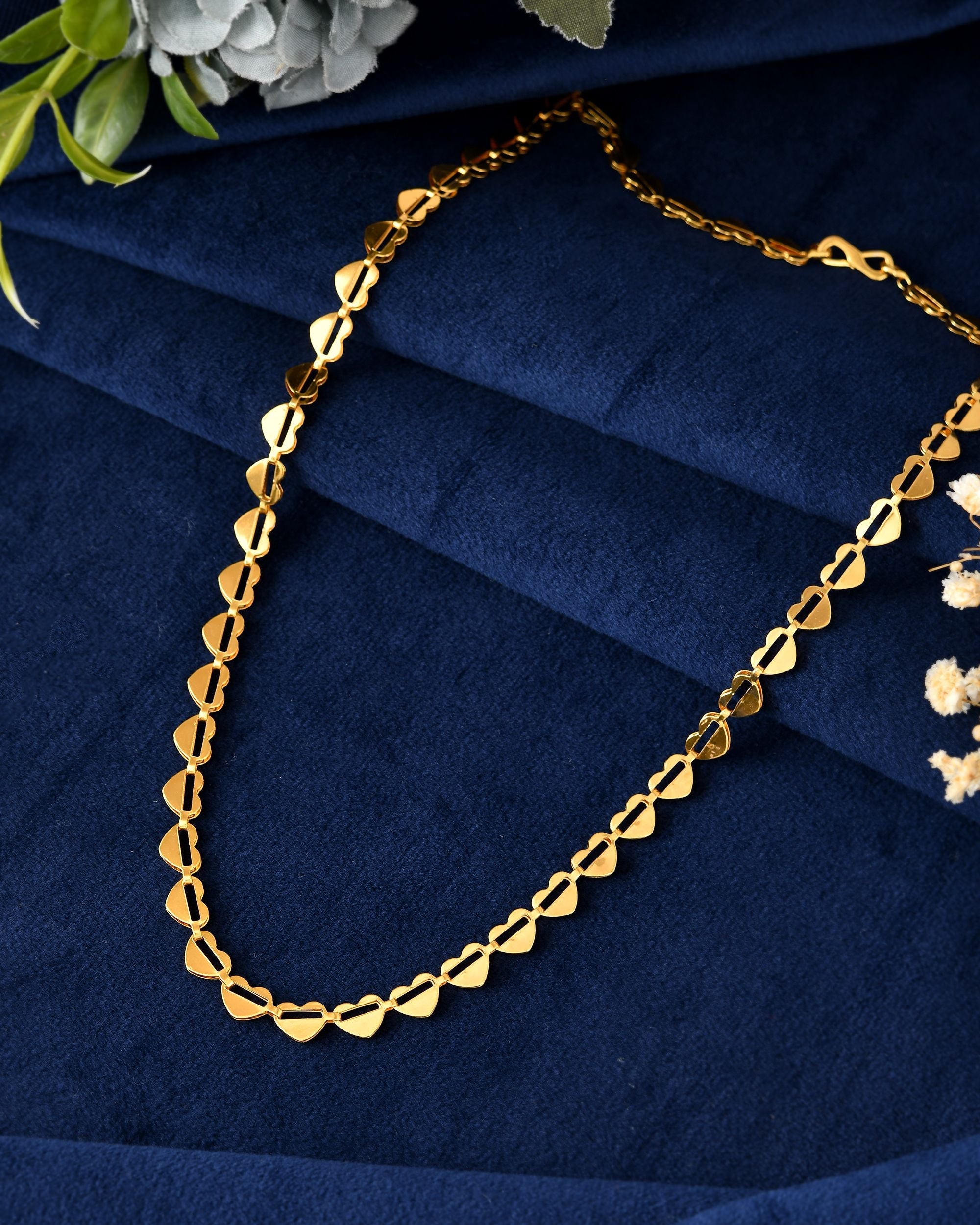 VOJ Heart Shaped Stainless Steel Gold Polished Chain