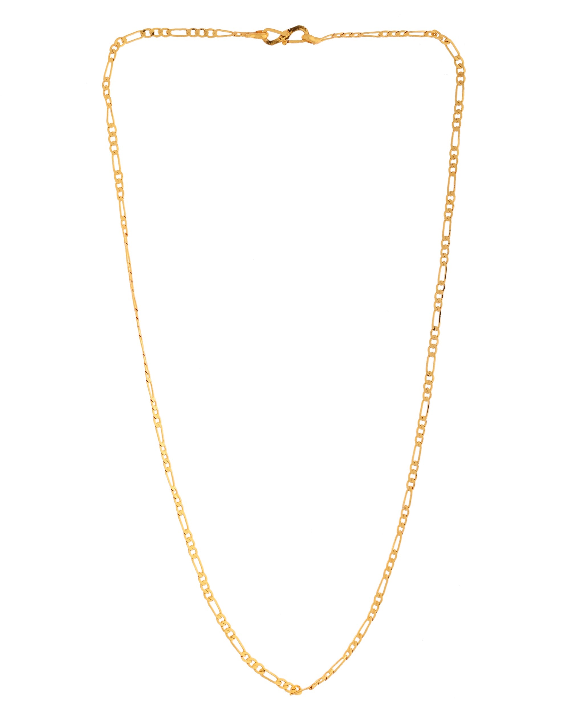 VOJ Women Stainless Steel Gold Polished Minimal Figaro Link Chain