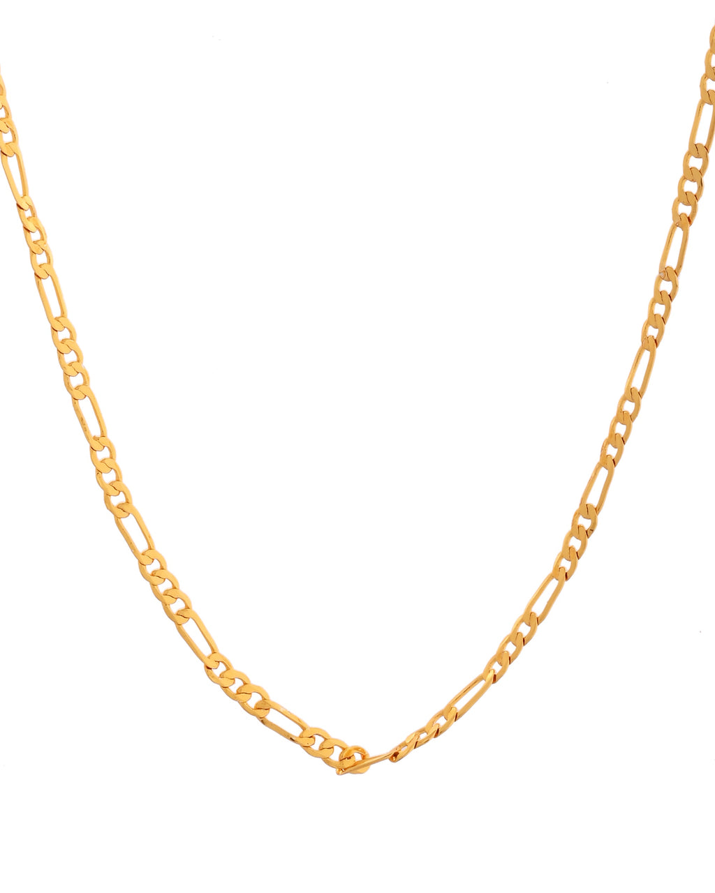 VOJ Women Stainless Steel Gold Polished Minimal Figaro Link Chain