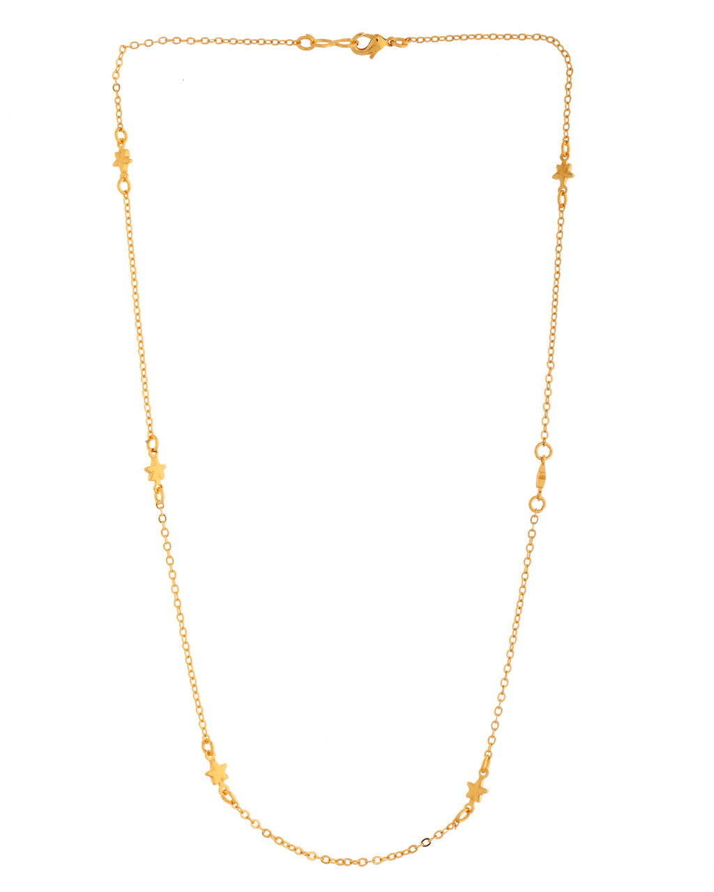VOJ Gold Polished Star Shaped Minimal Chain For Women