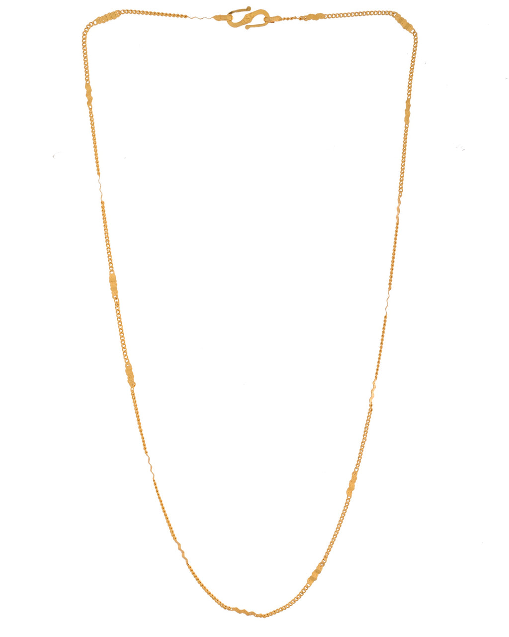 VOJ Women Stainless Steel Gold Polished Minimal Pipe Chain
