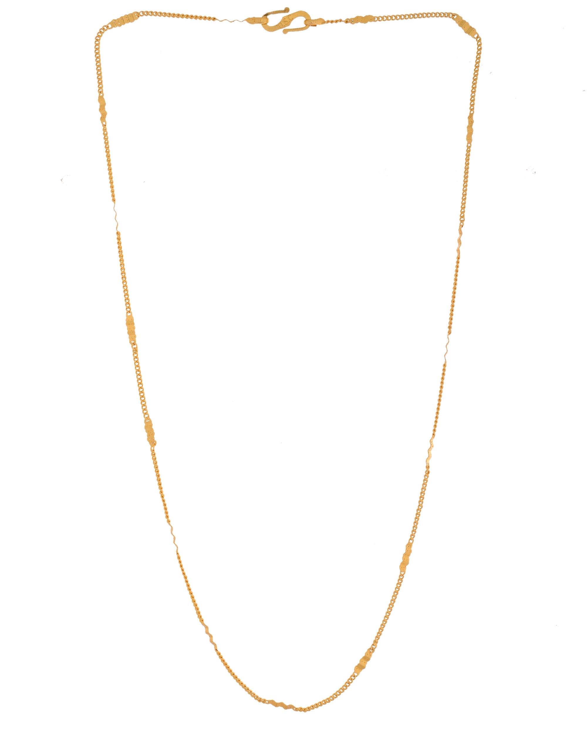 VOJ Women Stainless Steel Gold Polished Minimal Pipe Chain