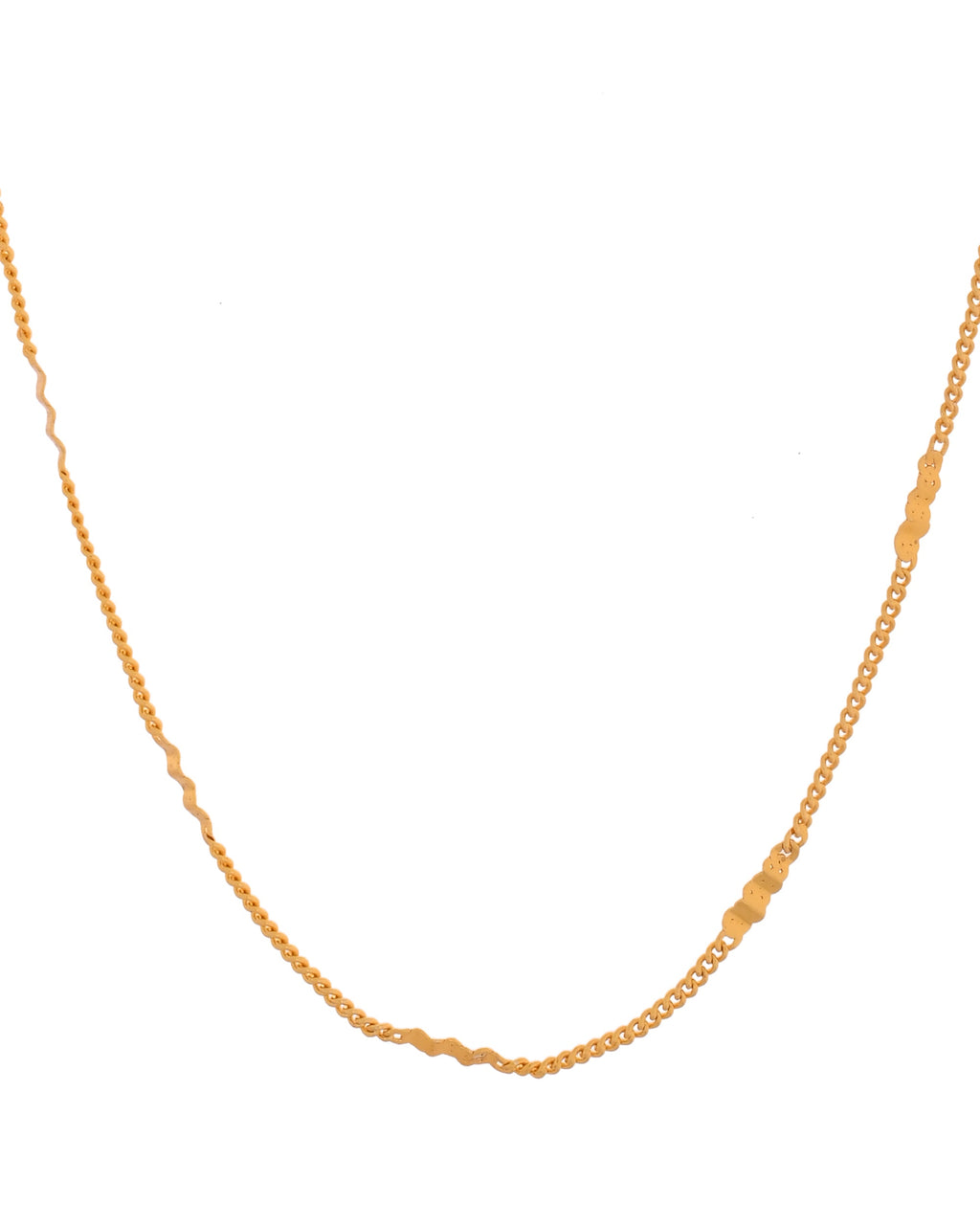 VOJ Women Stainless Steel Gold Polished Minimal Pipe Chain