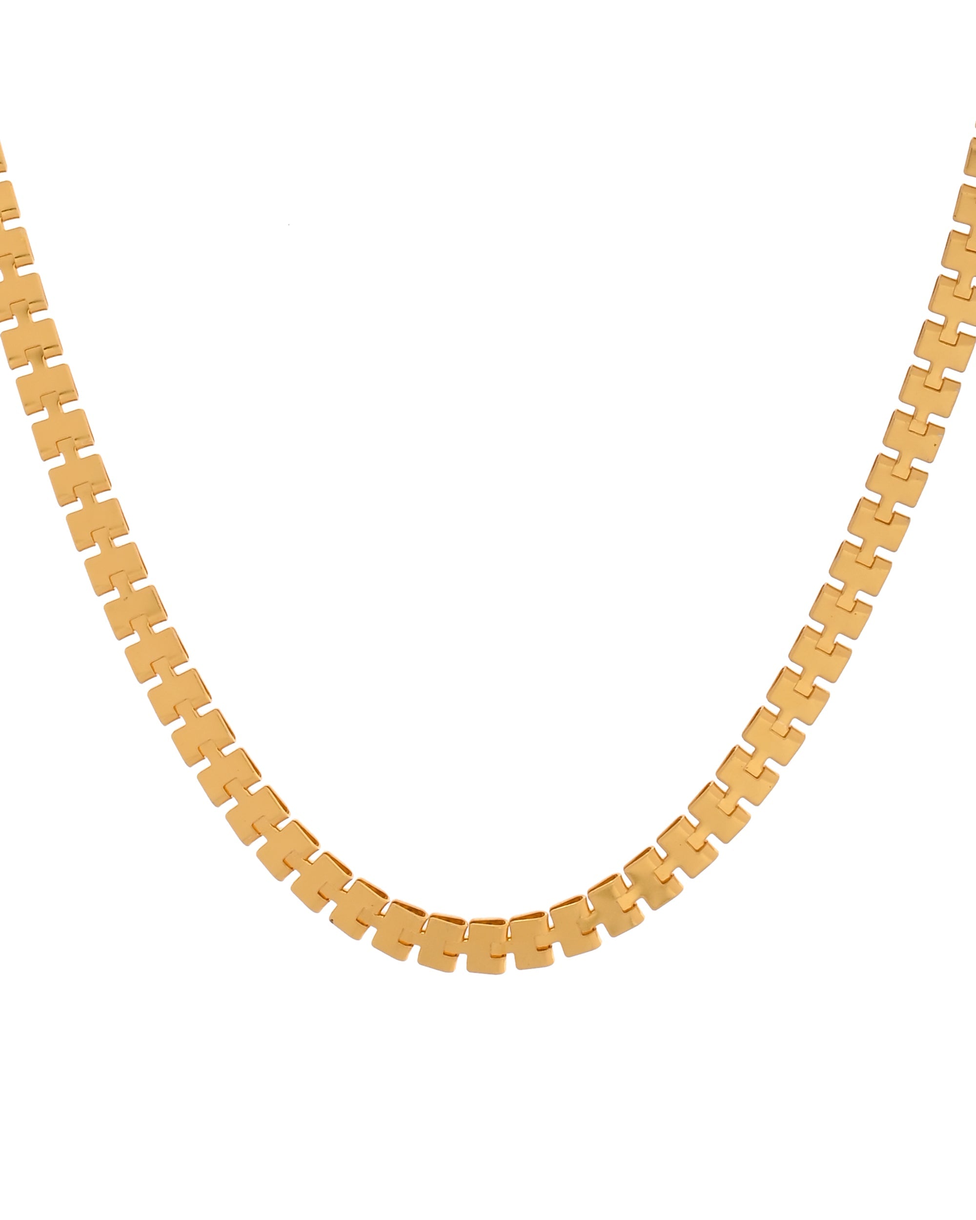 VOJ Women Gold Polished Stainless Steel Elegant Link Chain