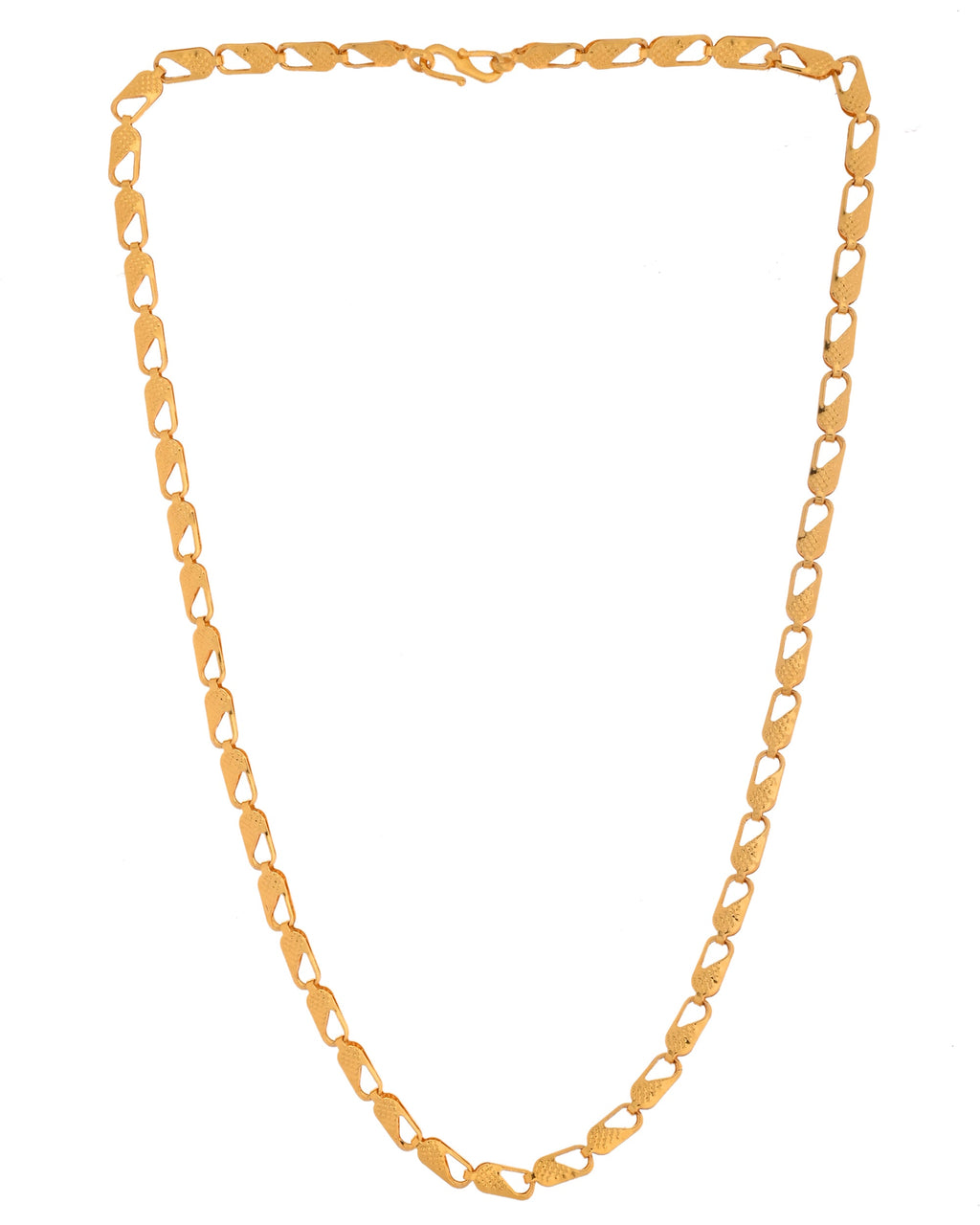 VOJ Gold Polished Biscuit Shaped Minimal Chain